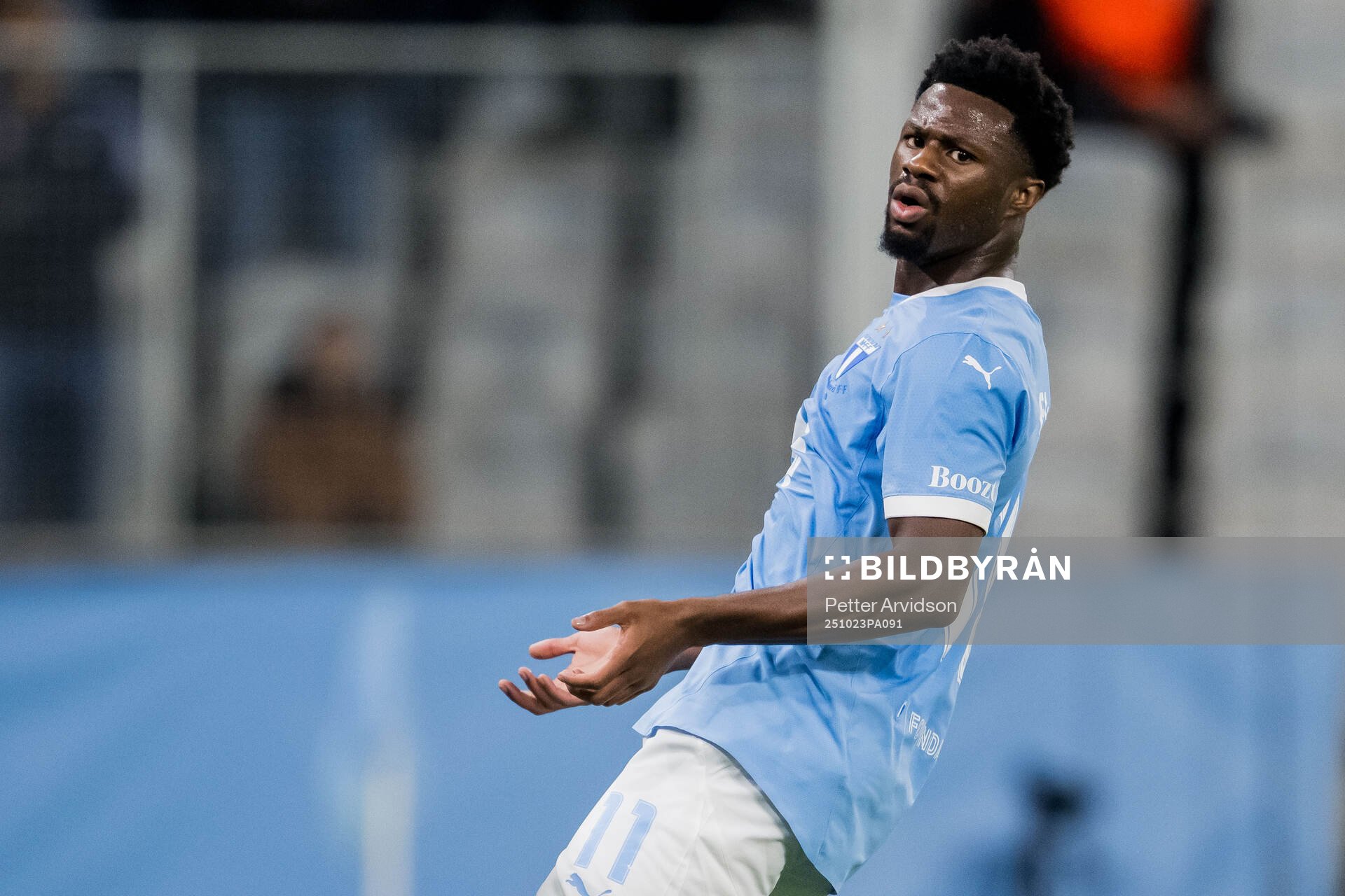 Emmanuel Ekong of Malmö FF looks dejected