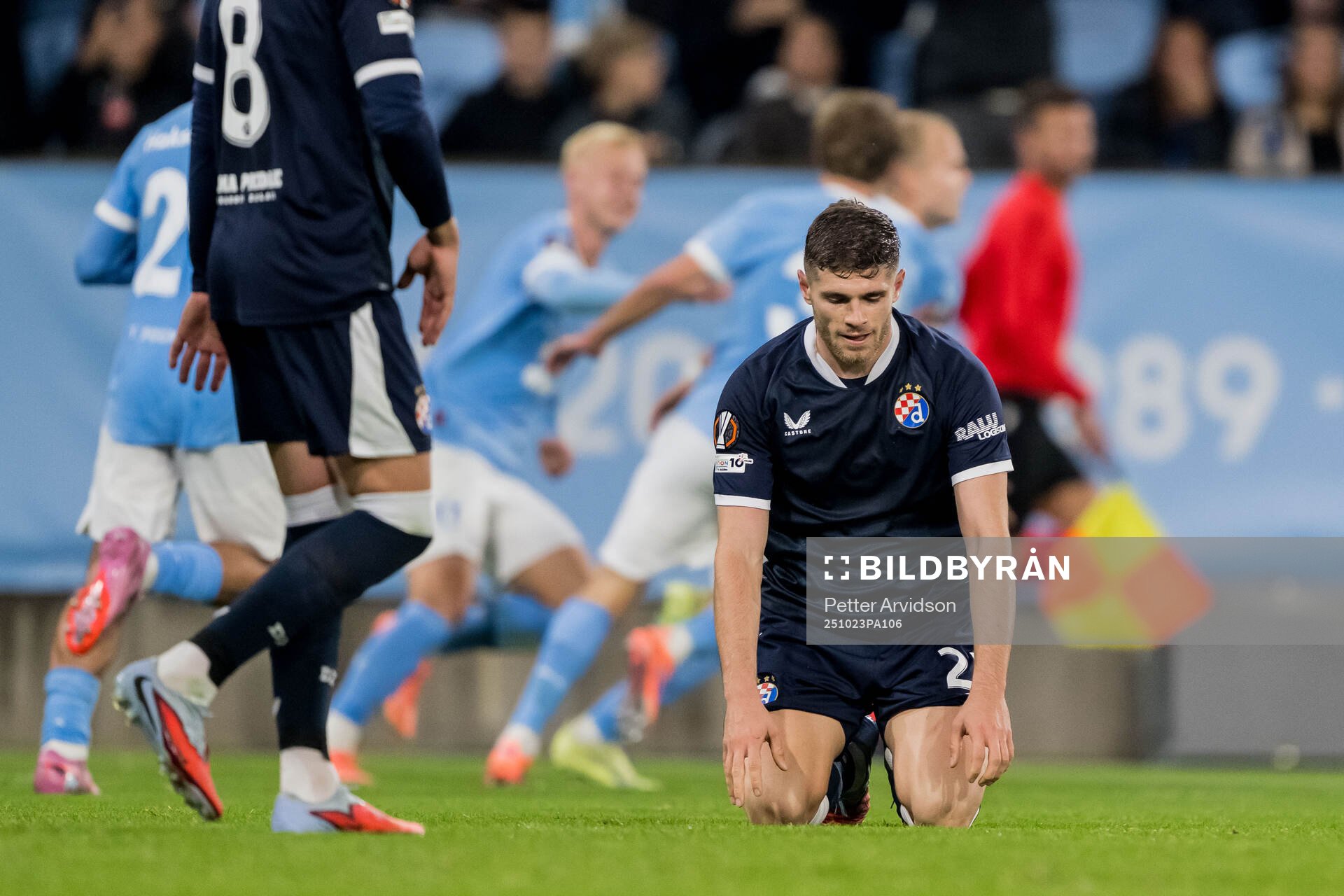 Mateo Lisica of Dinamo Zagreb looks dejected