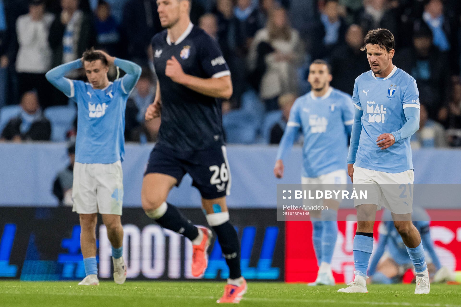 Stefano Vecchia of Malmö FF looks dejected
