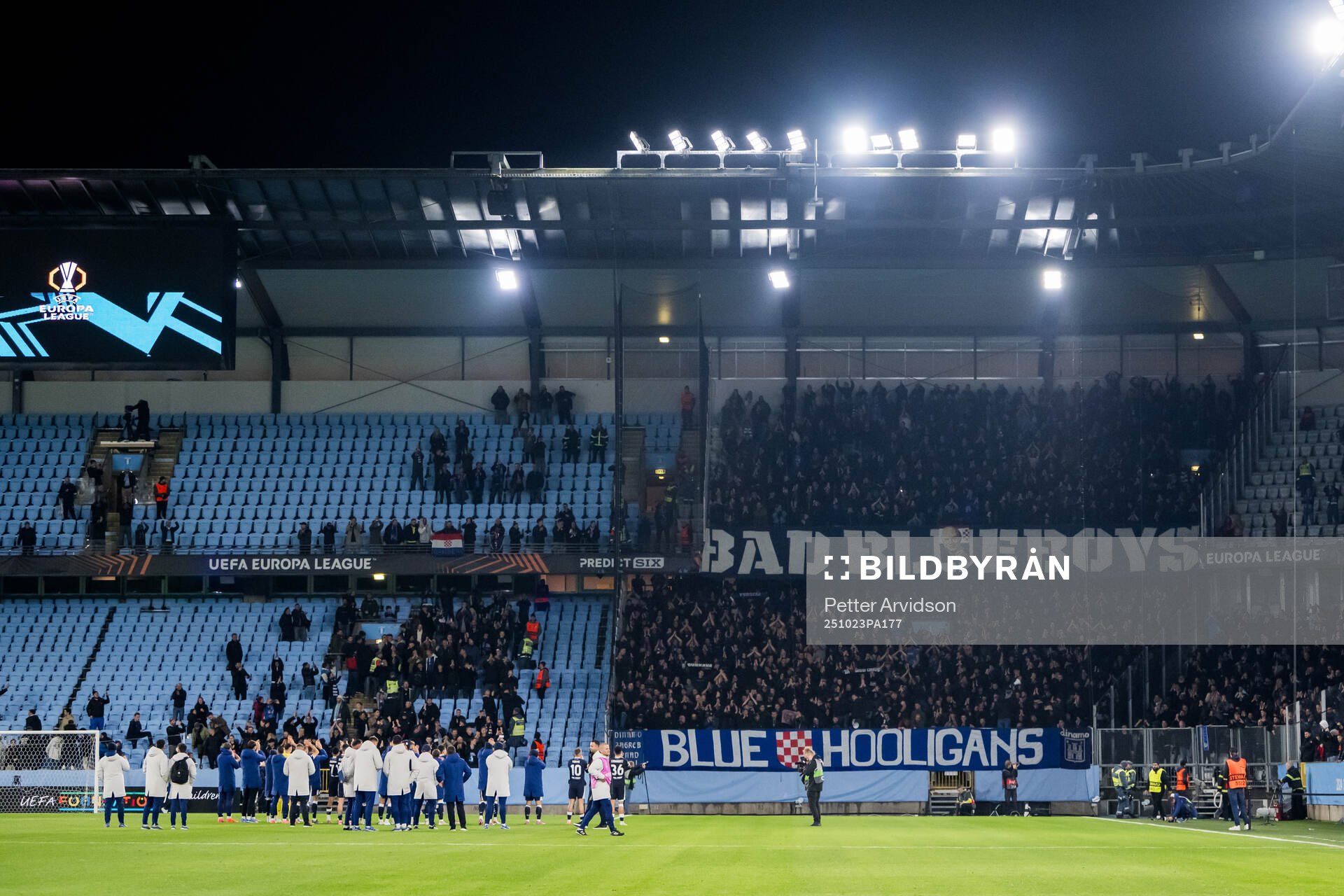 Players and fans of Dinamo Zagreb