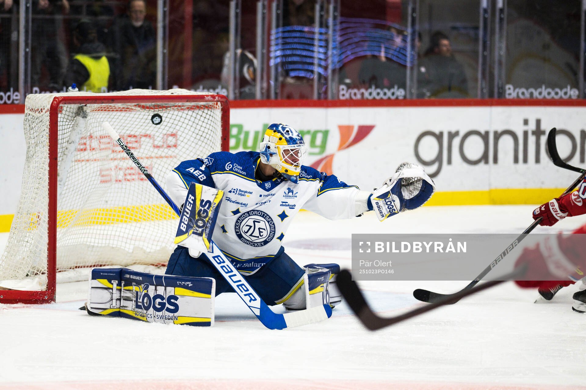 Leksands målvakt Marcus Gidlöf släpper in 1-1