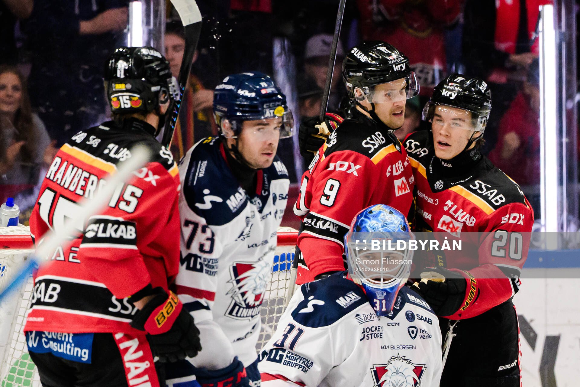 Luleås Heikki Liedes och Casper Juustovaara Karlsson jublar