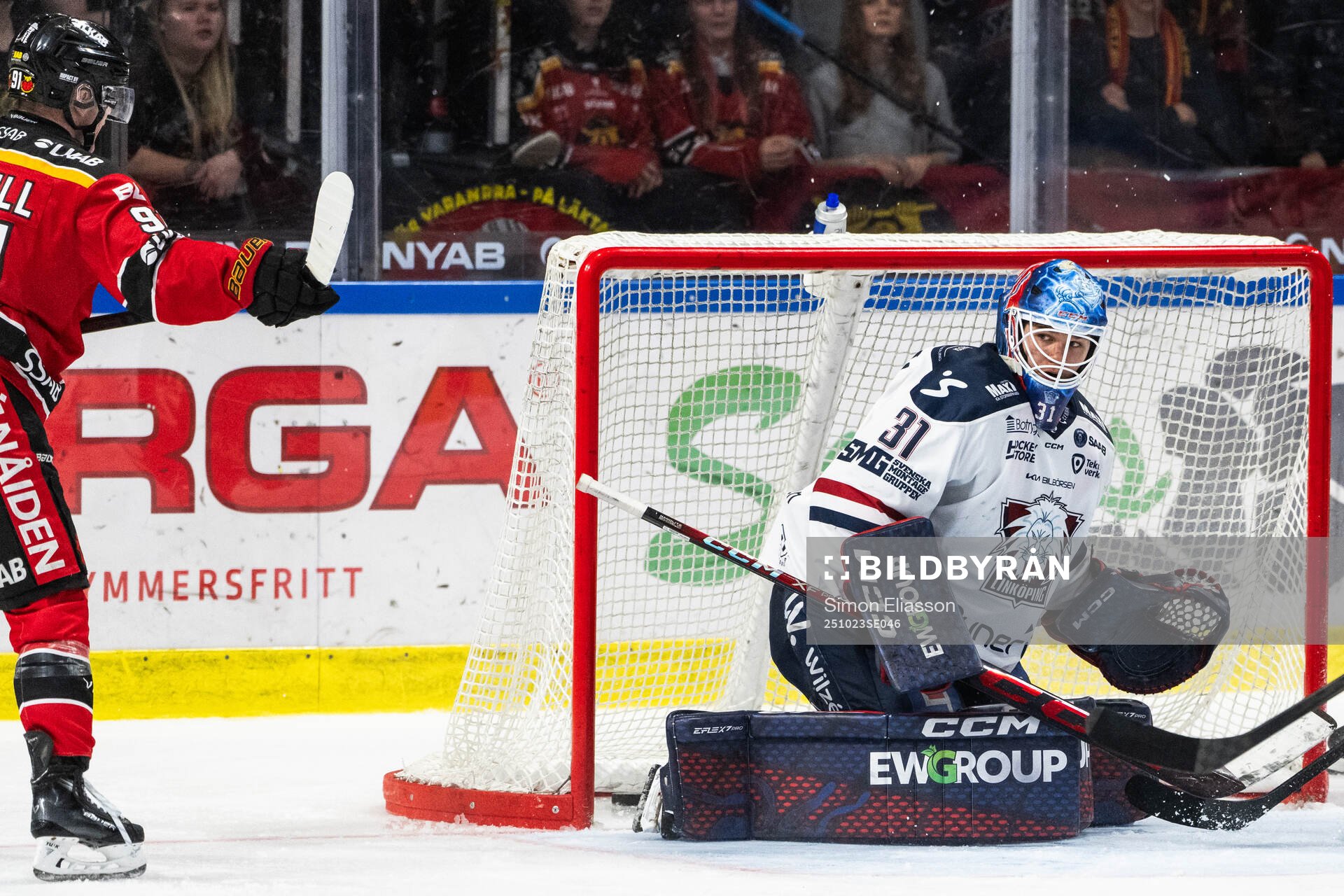 Luleås Brian O'Neill gör 3-1 på Linköpings målvakt