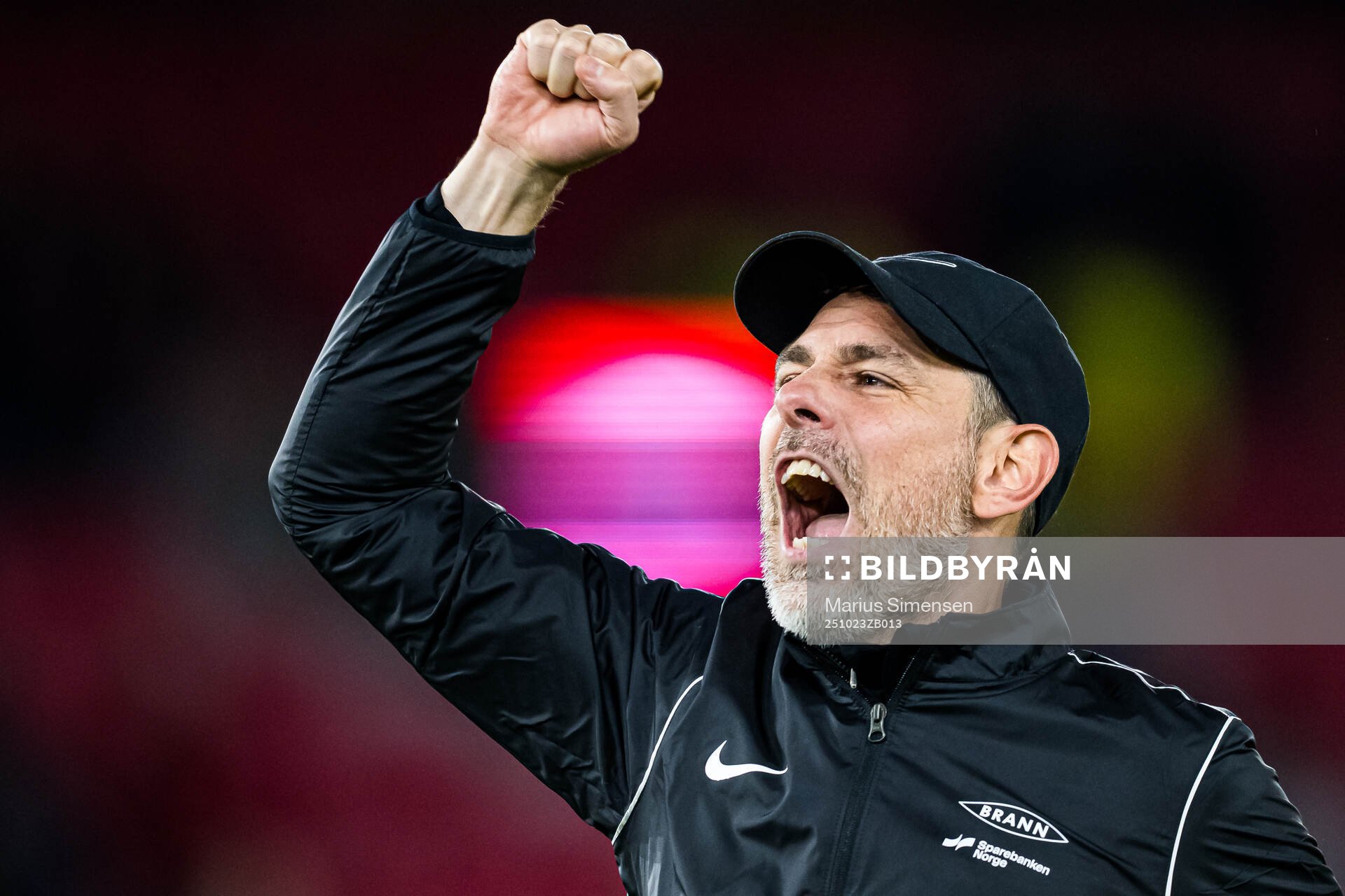 Head coach Freyr Alexandersson of Brann celebrates