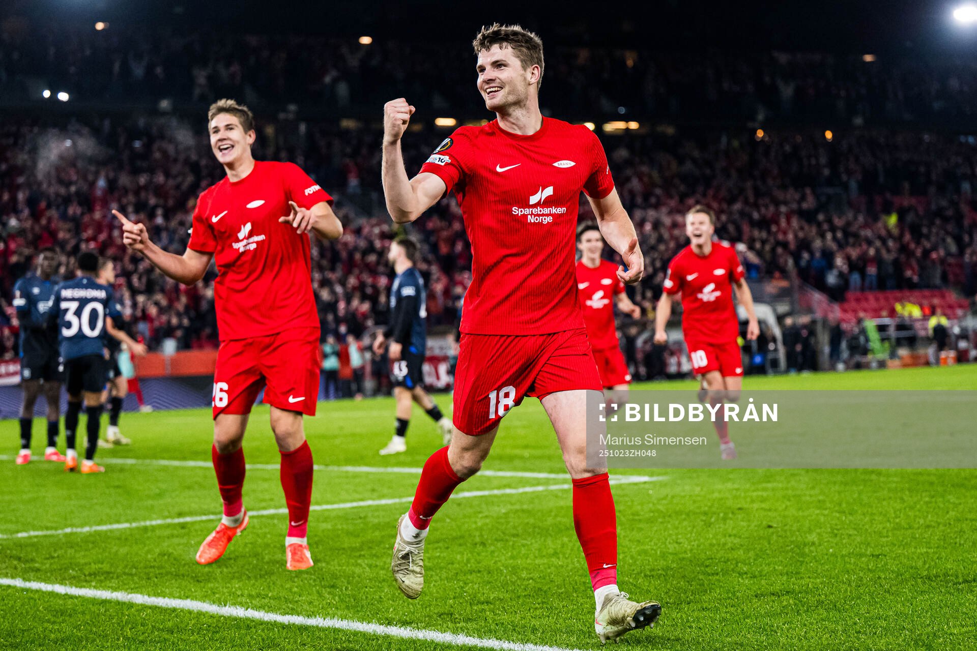 Jacob Ebsen Sørensen of Brann celebrates