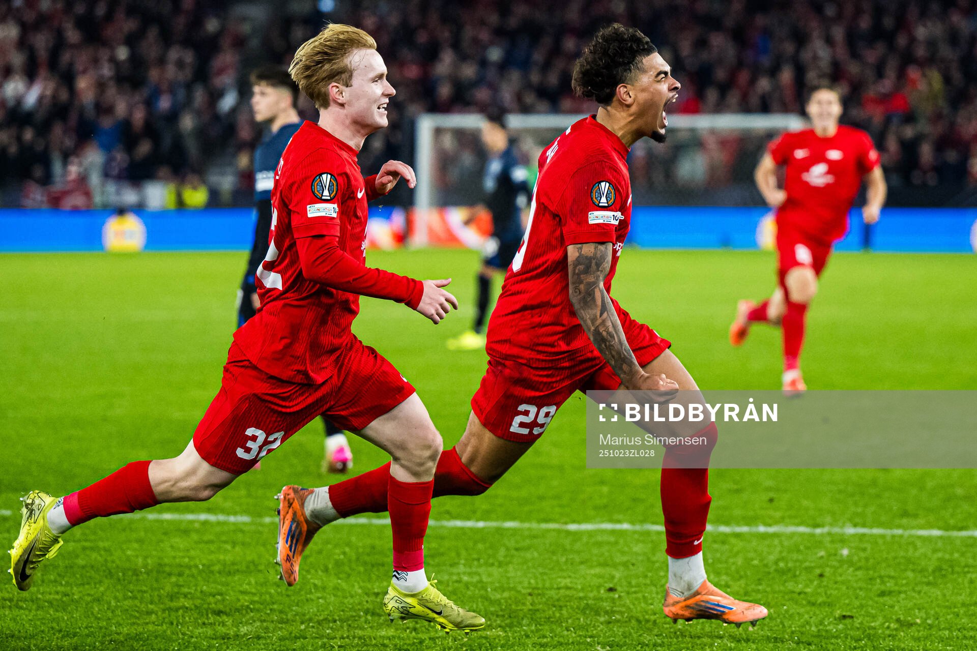 Noah Jean Holm of Brann celebrates