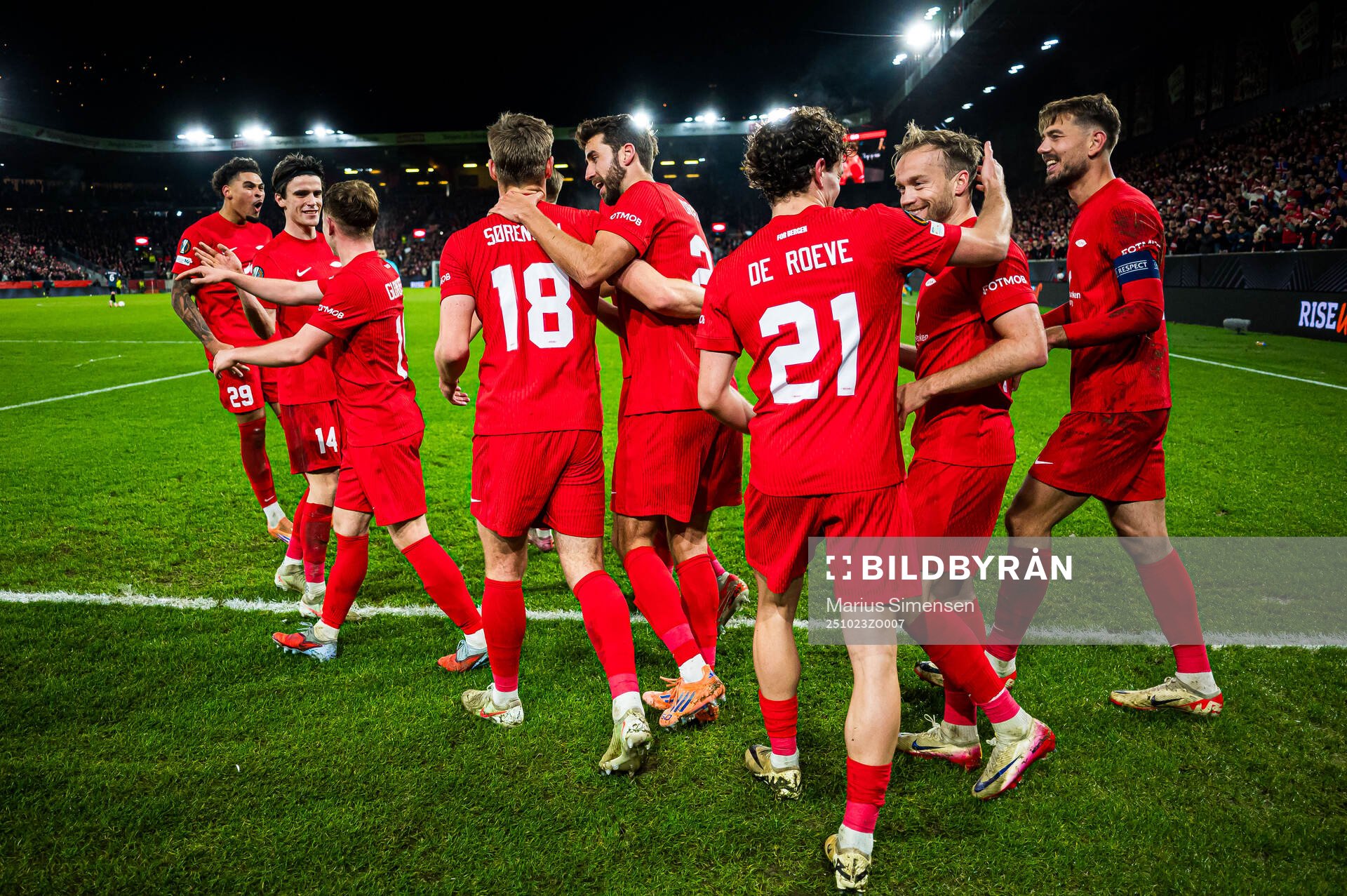 Jacob Ebsen Sørensen of Brann celebrates