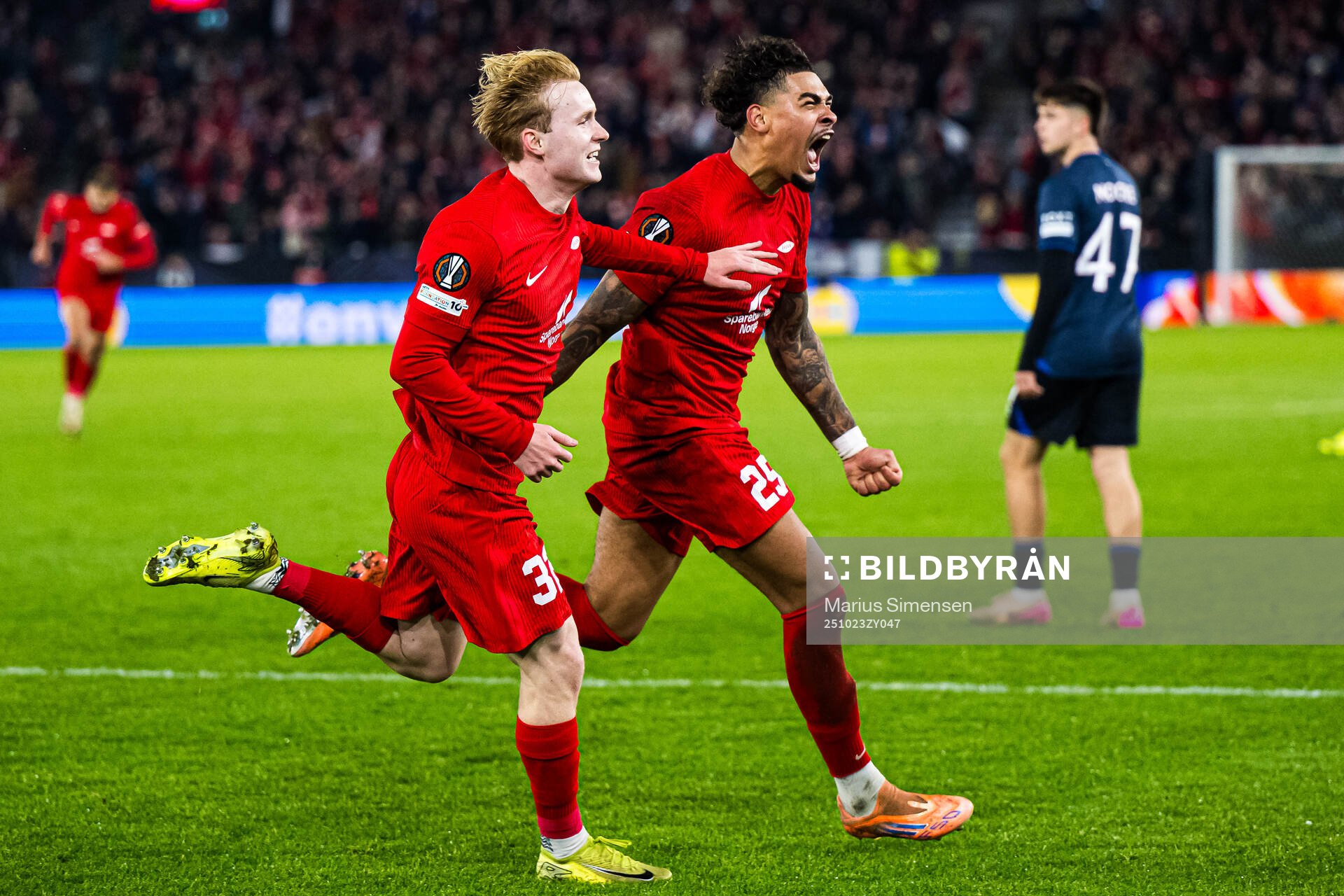 Noah Jean Holm of Brann celebrates