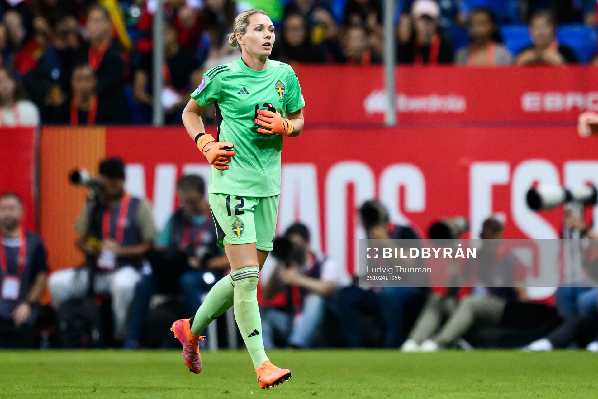 Goalkeeper Jennifer Falk of Sweden