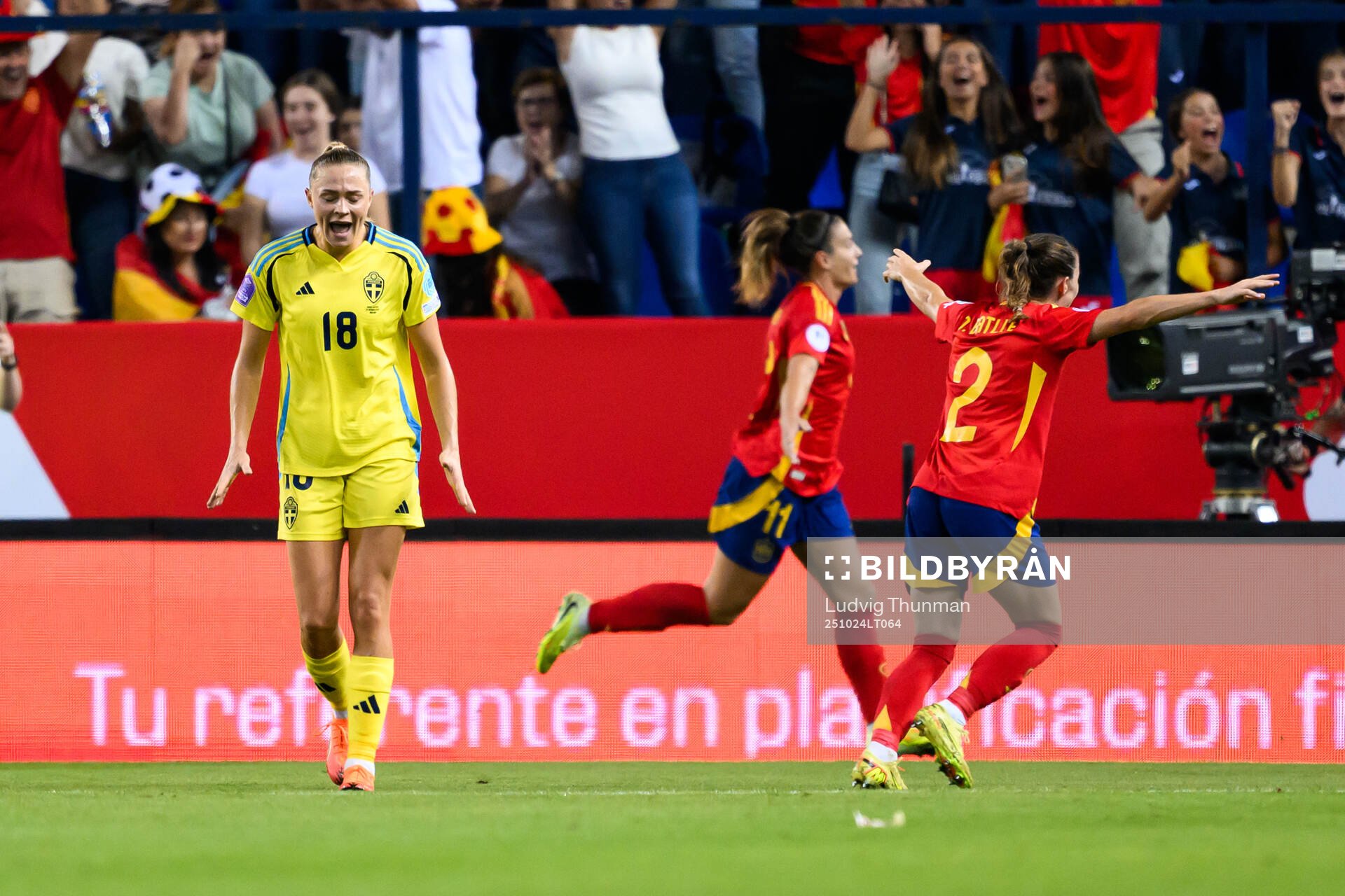 Fridolina Rolfö of Sweden looks dejected