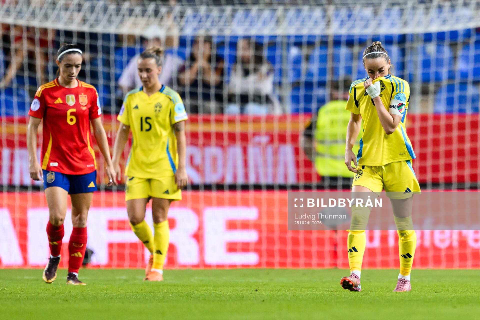 Kosovare Asllani of Sweden looks dejected