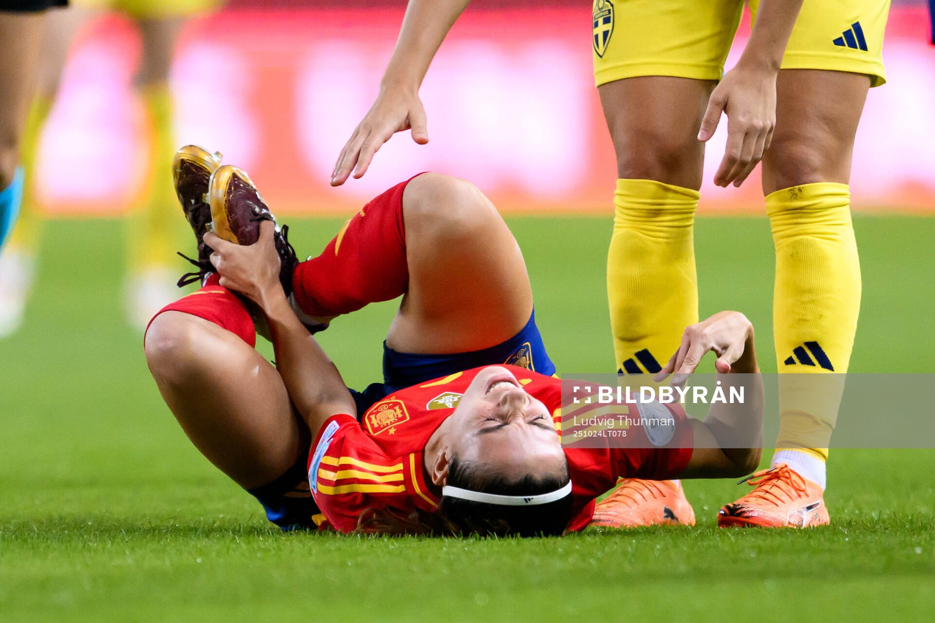 Aitana Bonmati of Spain in pain