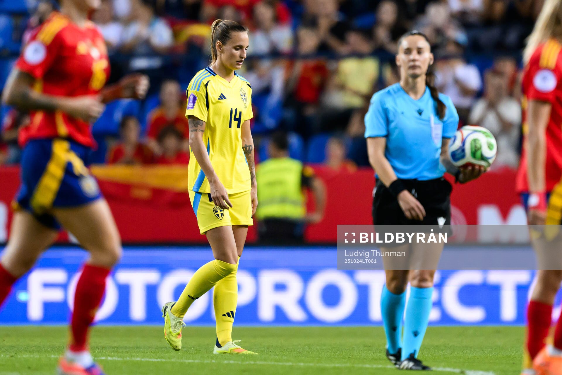 Nathalie Björn of Sweden looks dejected