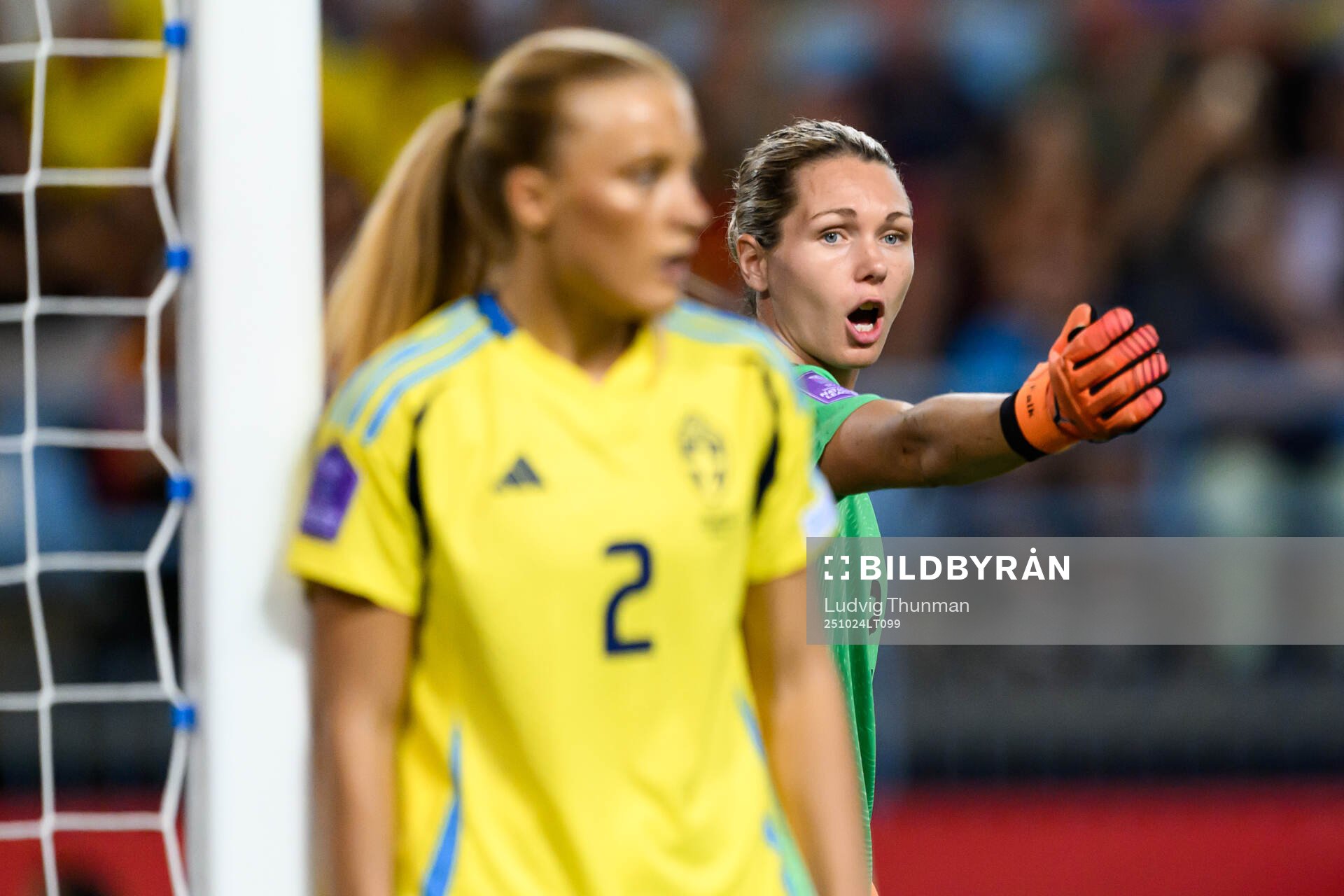 Goalkeeper Jennifer Falk of Sweden