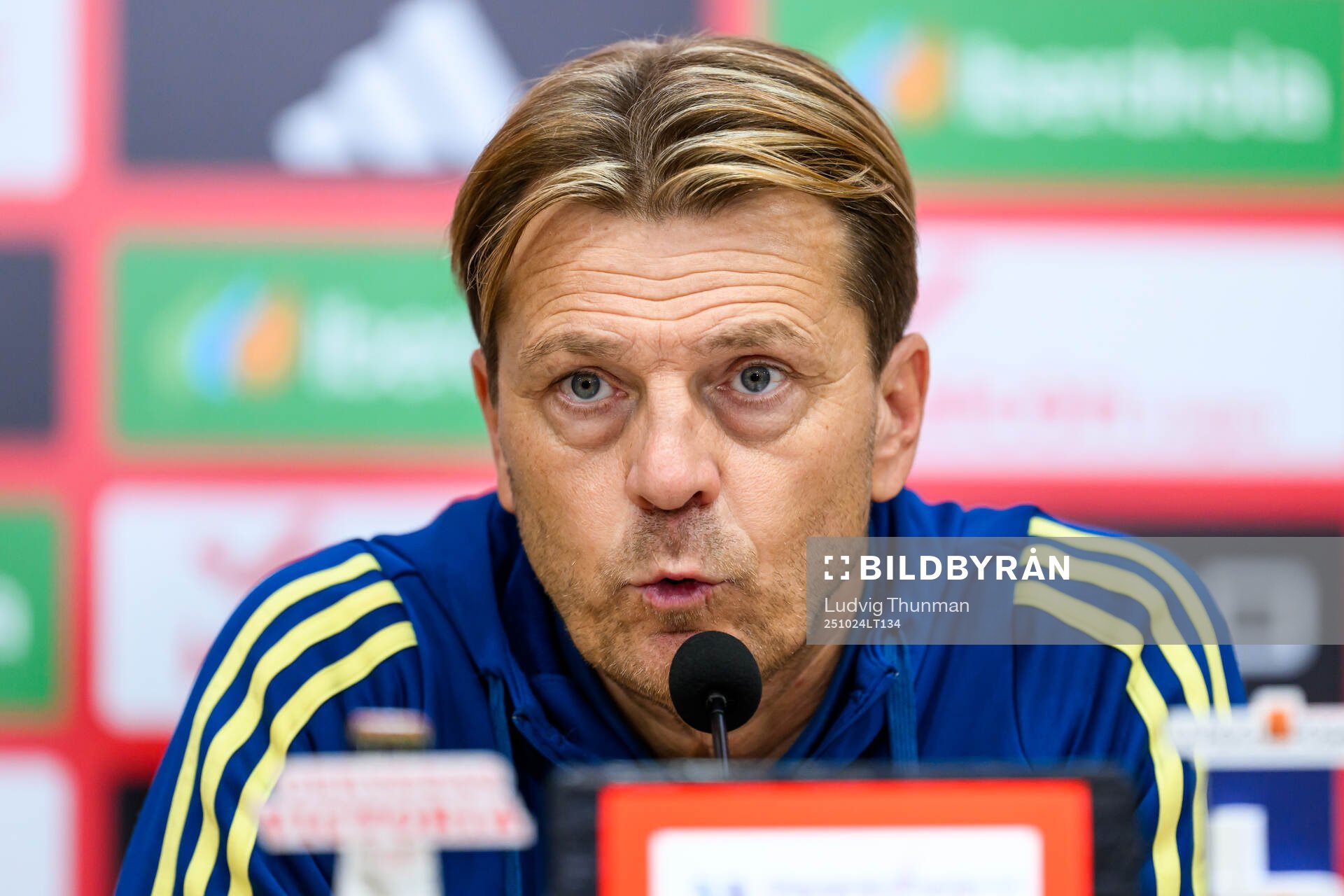 Head coach Tony Gustavsson of Sweden at the press conference