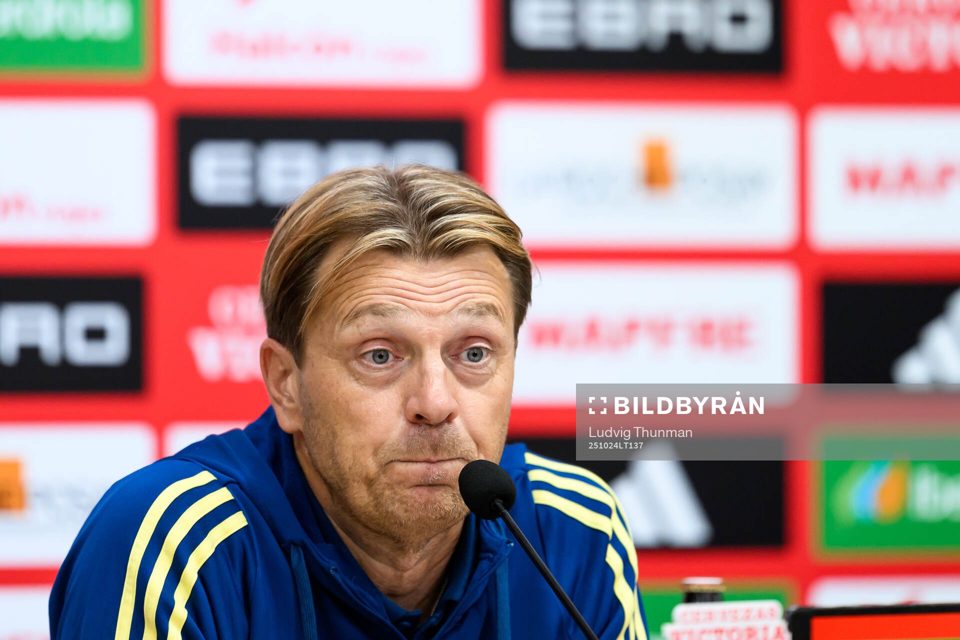 Head coach Tony Gustavsson of Sweden at the press conference