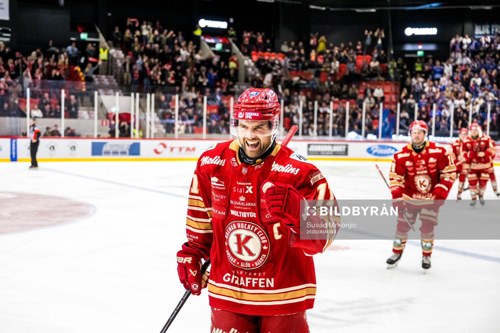 Kalmars Gabriel Olsson jublar