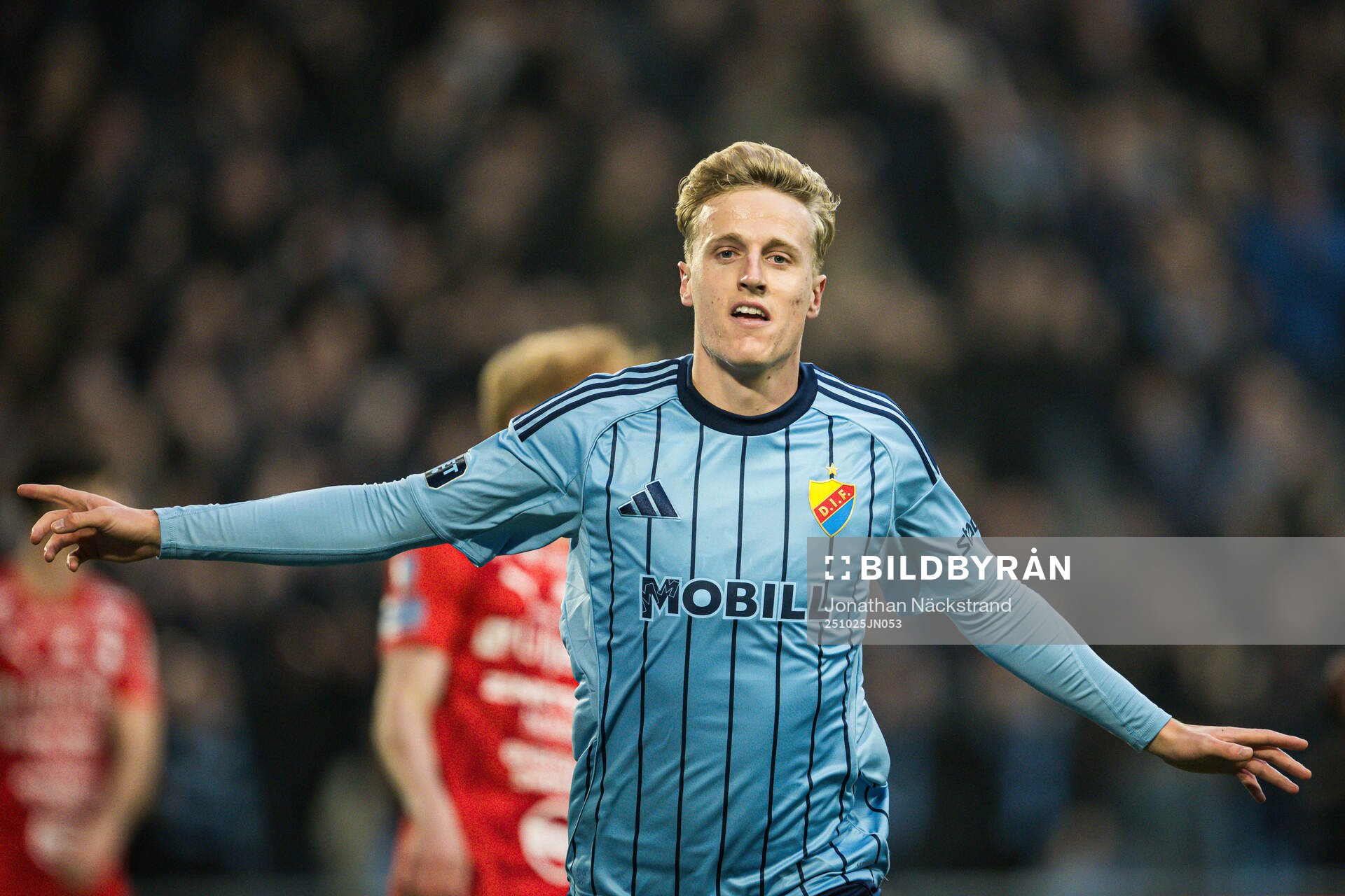 Djurgårdens Jeppe Møldrup Okkels jublar