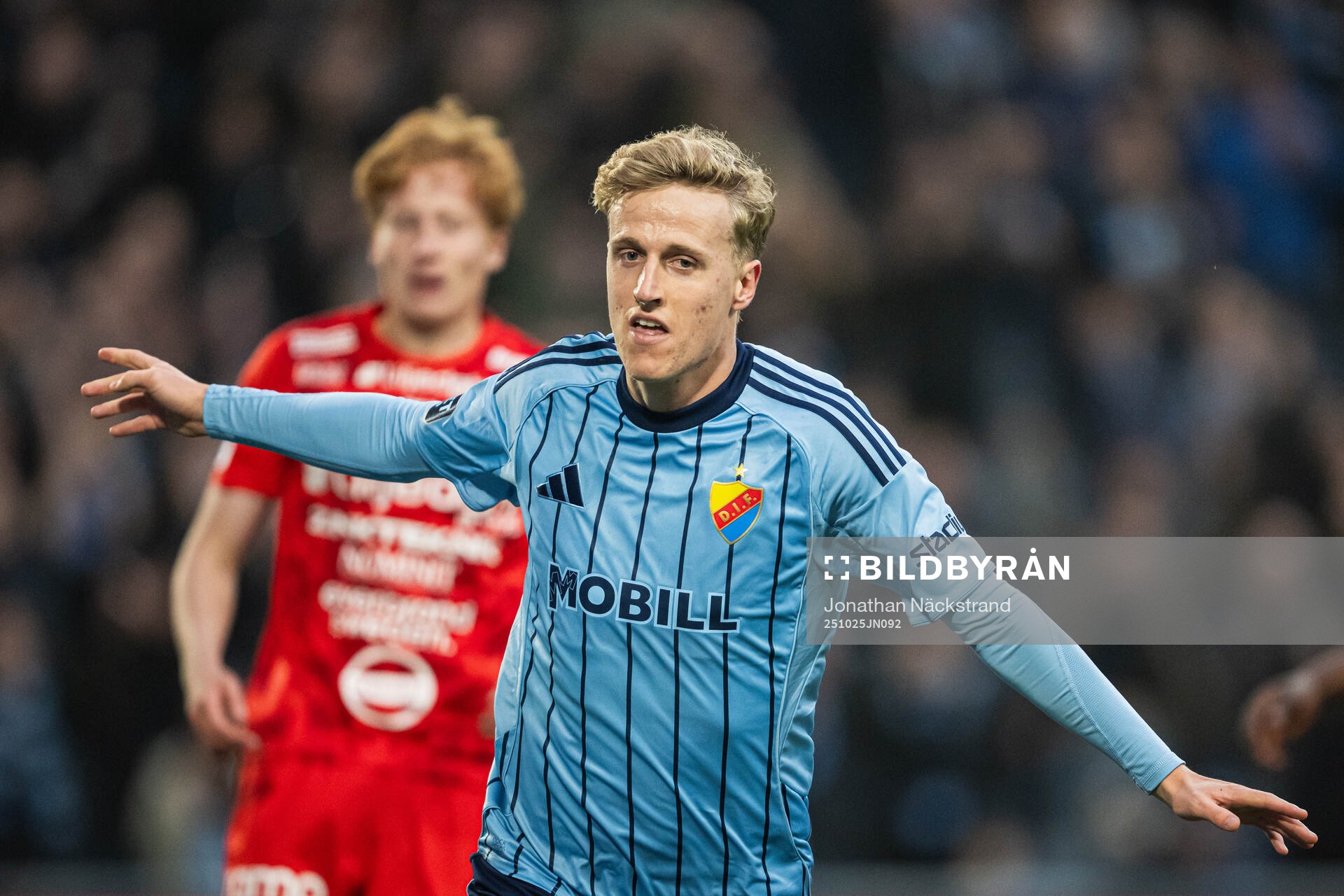 Djurgårdens Jeppe Møldrup Okkels jublar