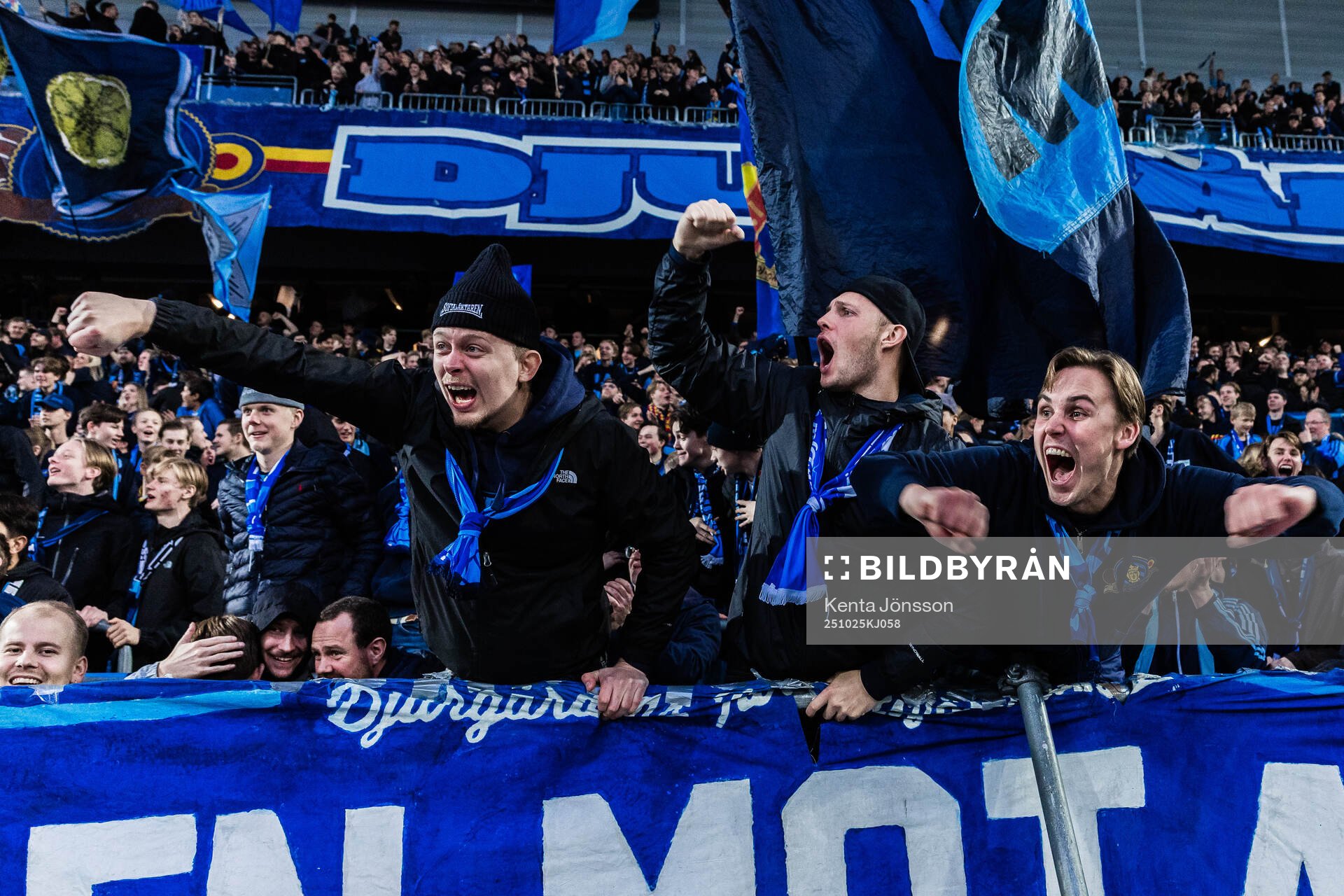 Djurgårdens supportrar jublar