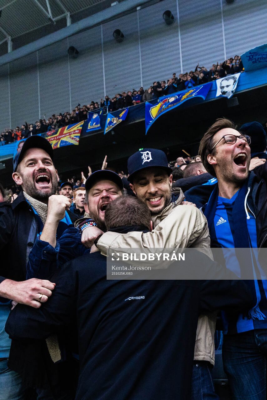 Djurgårdens supportrar jublar