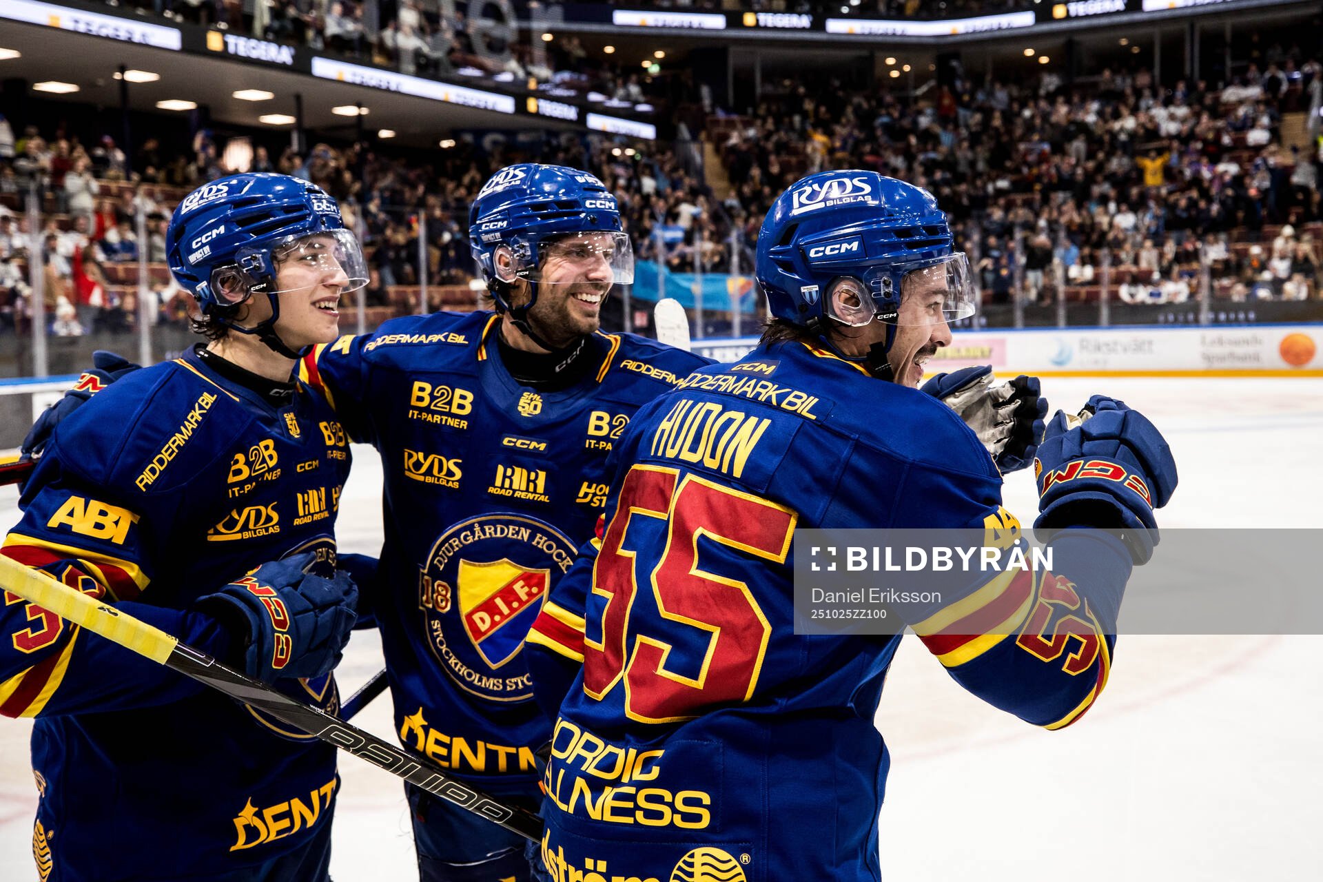 Djurgårdens Victor Eklund, Jacob Josefson och Charles