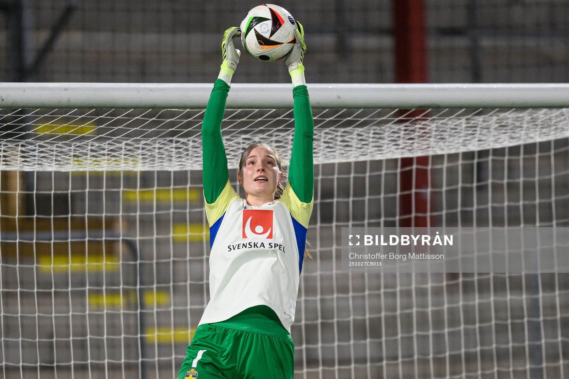 Goalkeeper Elvira Björklund of Sweden