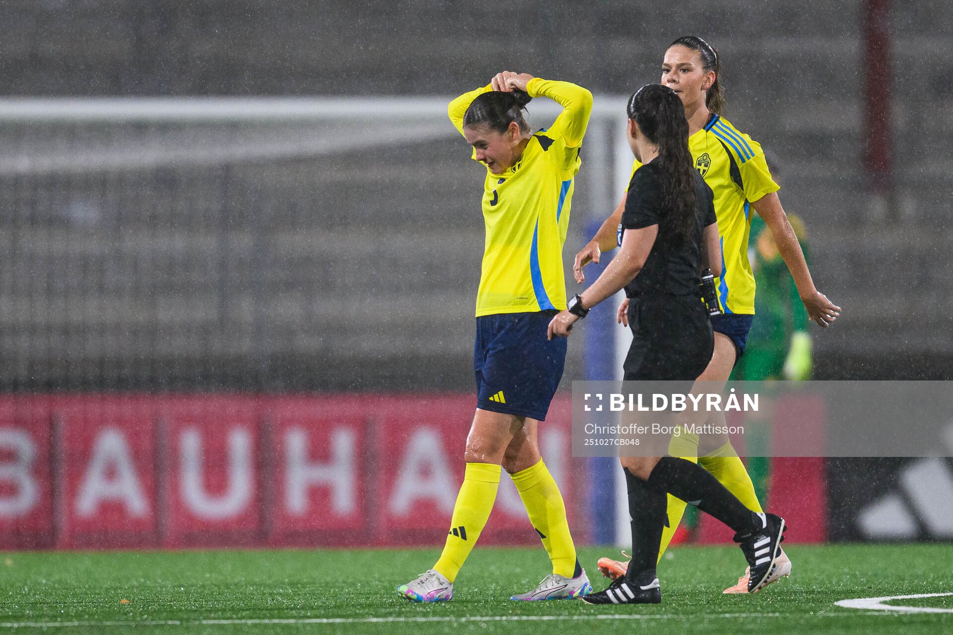 Hanna Wijk of Sweden in pain
