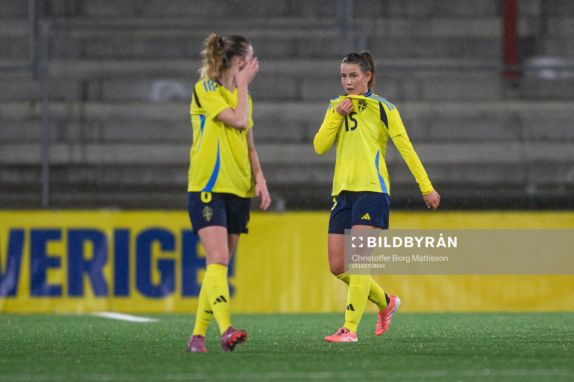 Elsa Pelgander of Sweden looks dejected