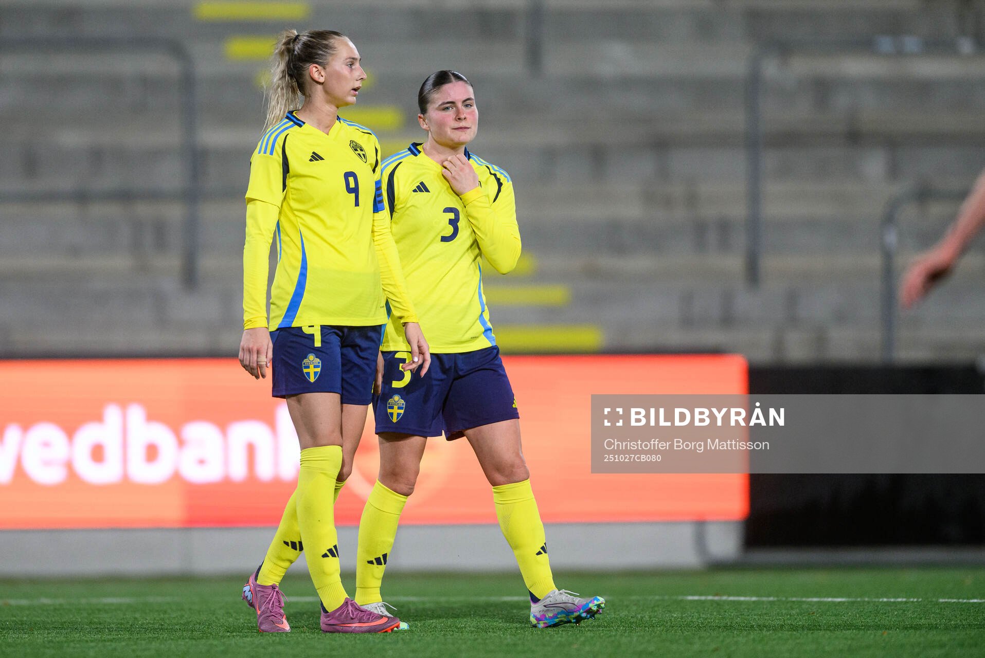 Ellen Wangerheim and Hanna Wijk of Sweden looks dejected