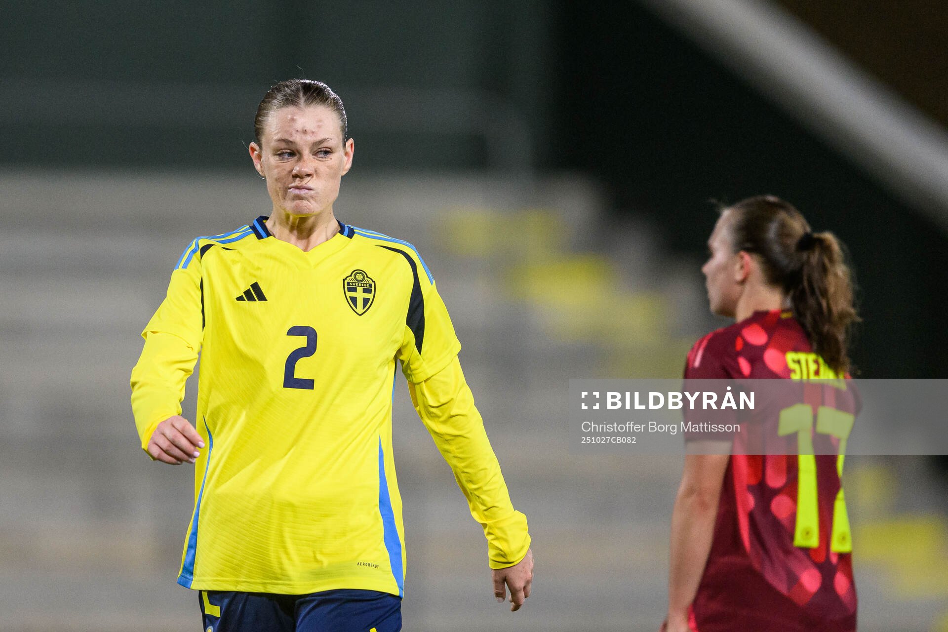 Sofia Reidy of Sweden looks dejected