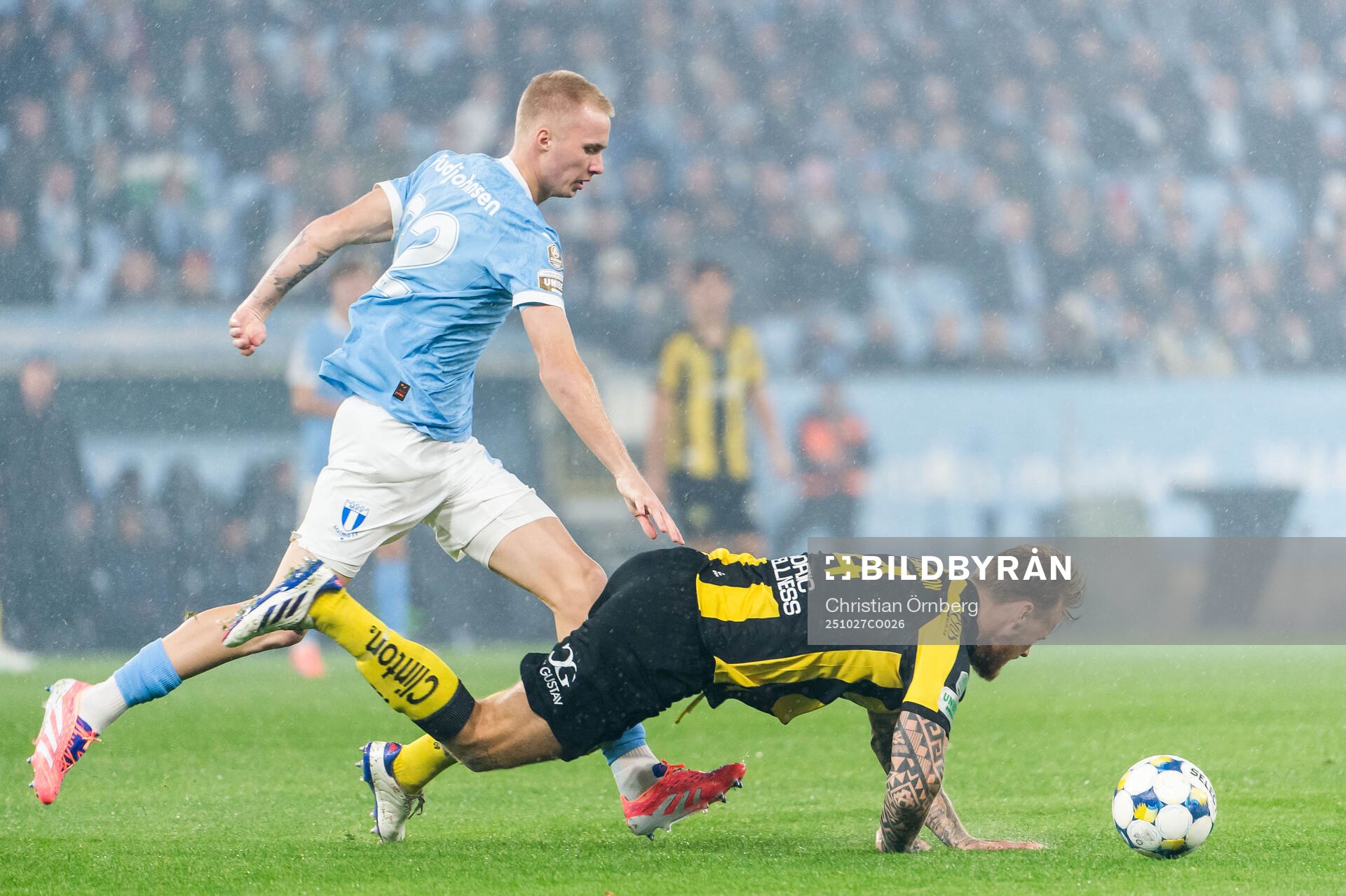 Malmö FFs Daniel Gudjohnsen och Hammarbys Victor Eriksson