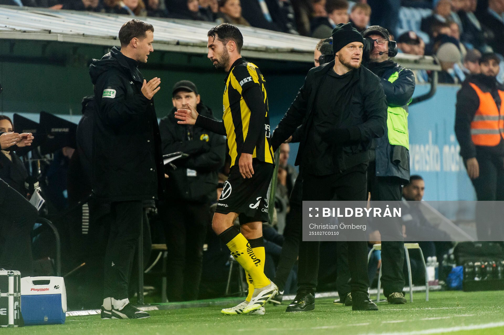 Hammarbys Nahir Besara och tränare Kim Hellberg