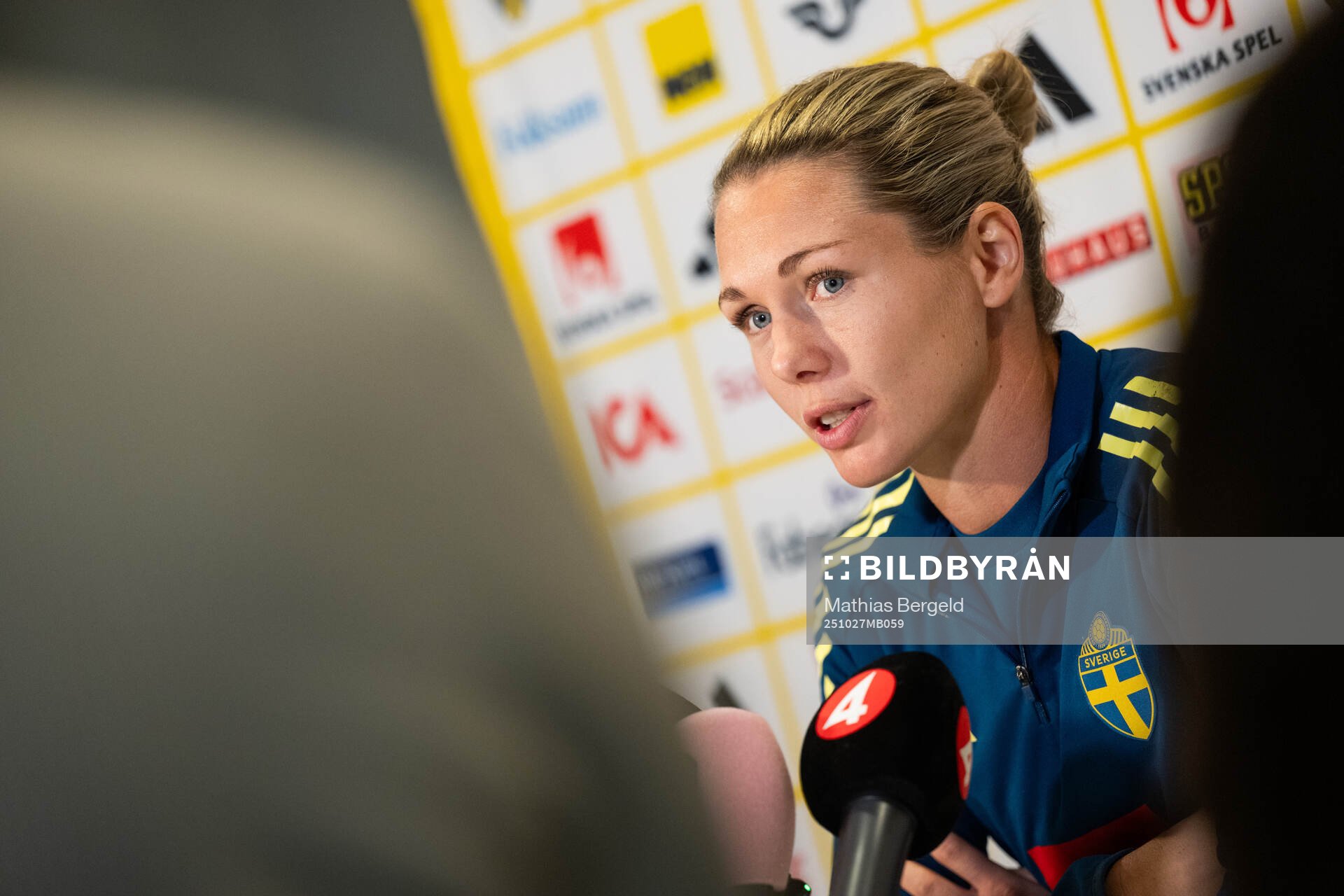 Goalkeeper Jennifer Falk of the Swedish women's national