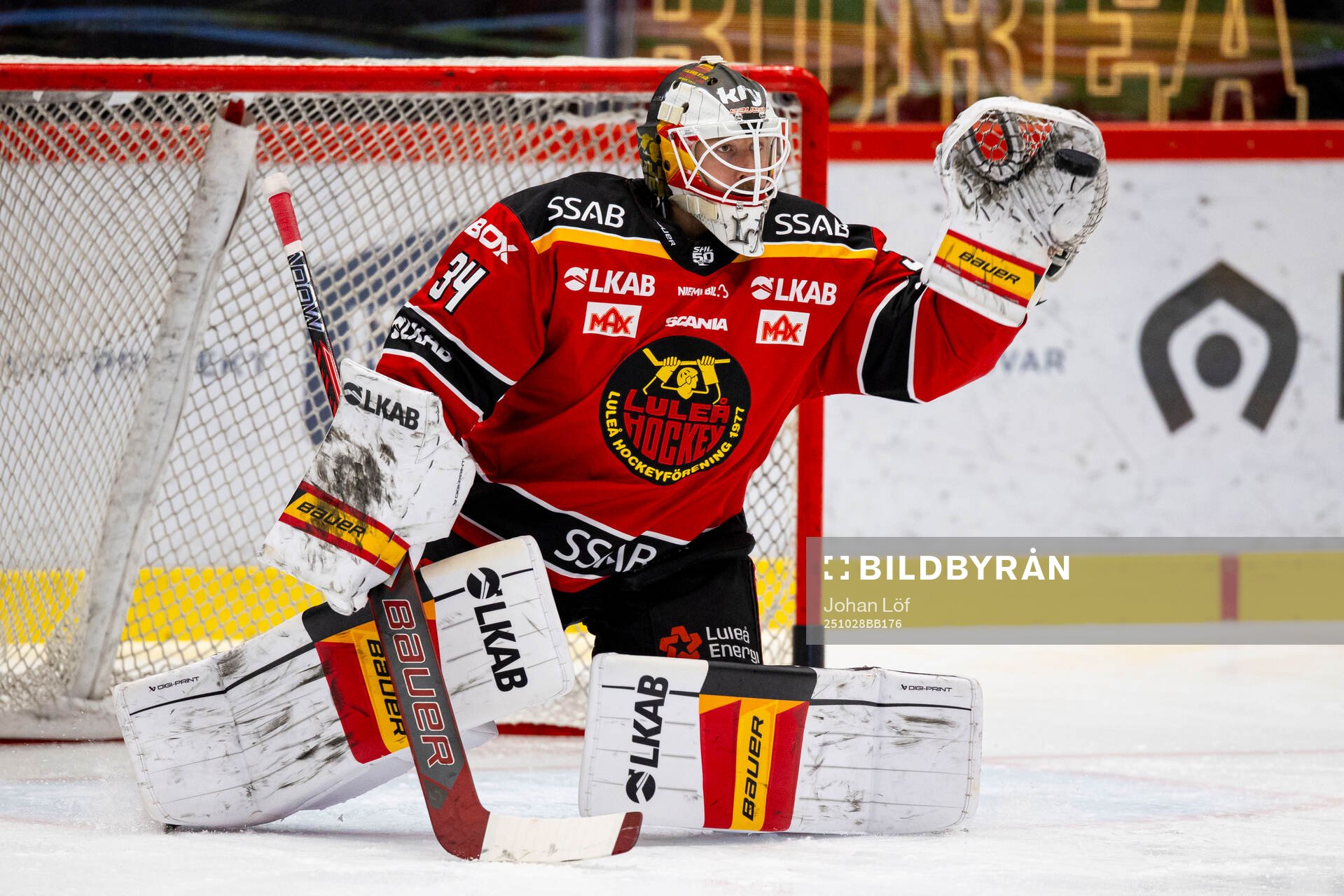 Luleås målvakt Joel Lassinantti innan ishockeymatchen i