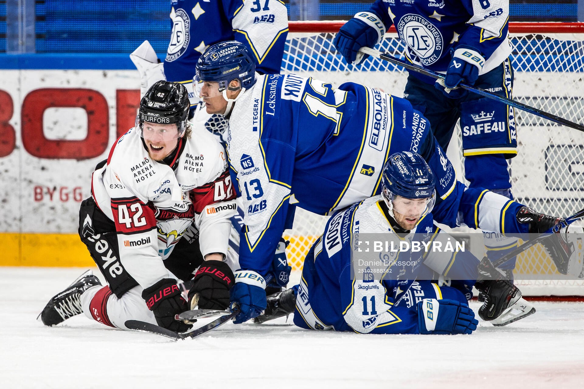 Malmö Redhawks Robin Salo och Leksands Jon Knuts och