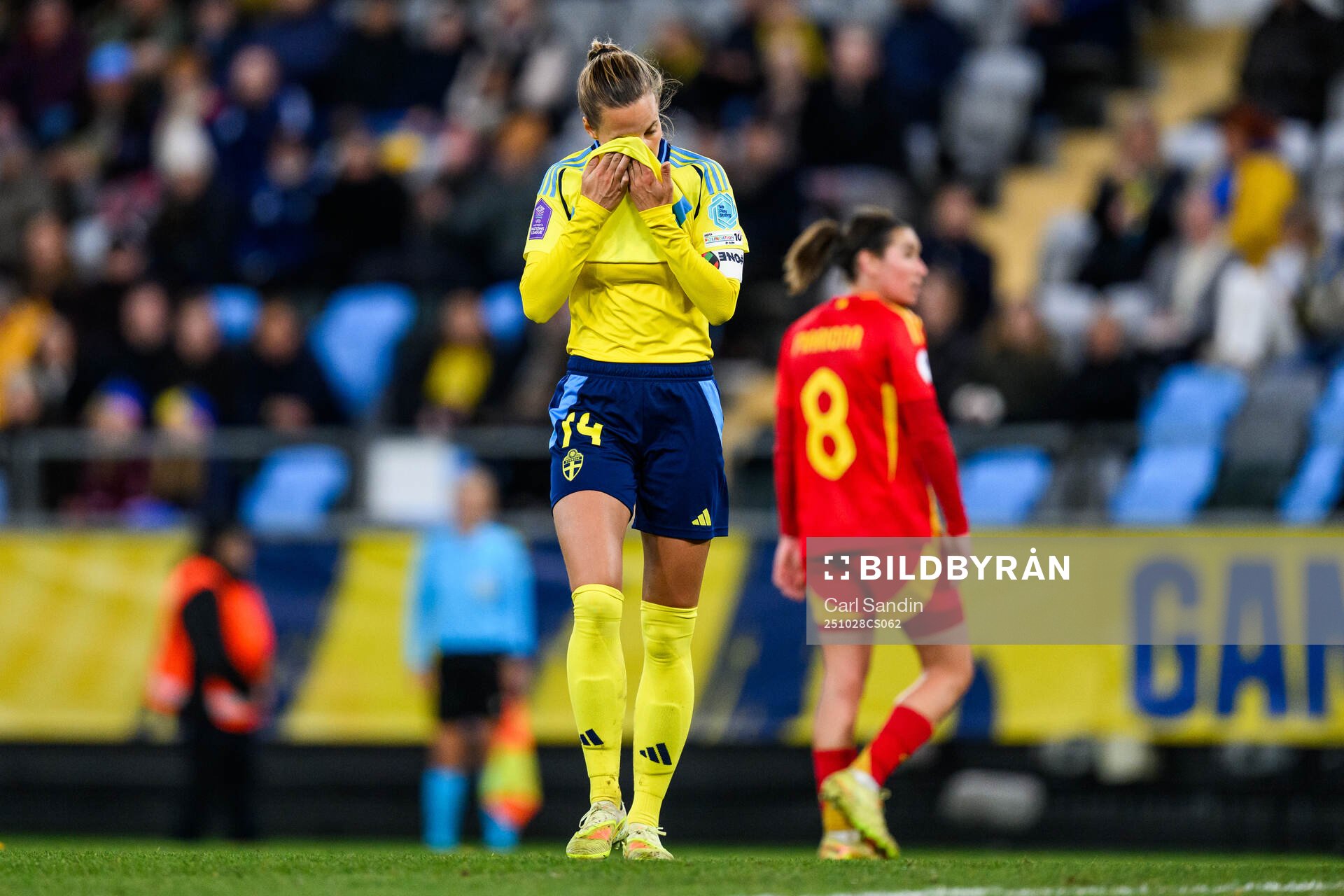 Nathalie Björn of Sweden looks dejected