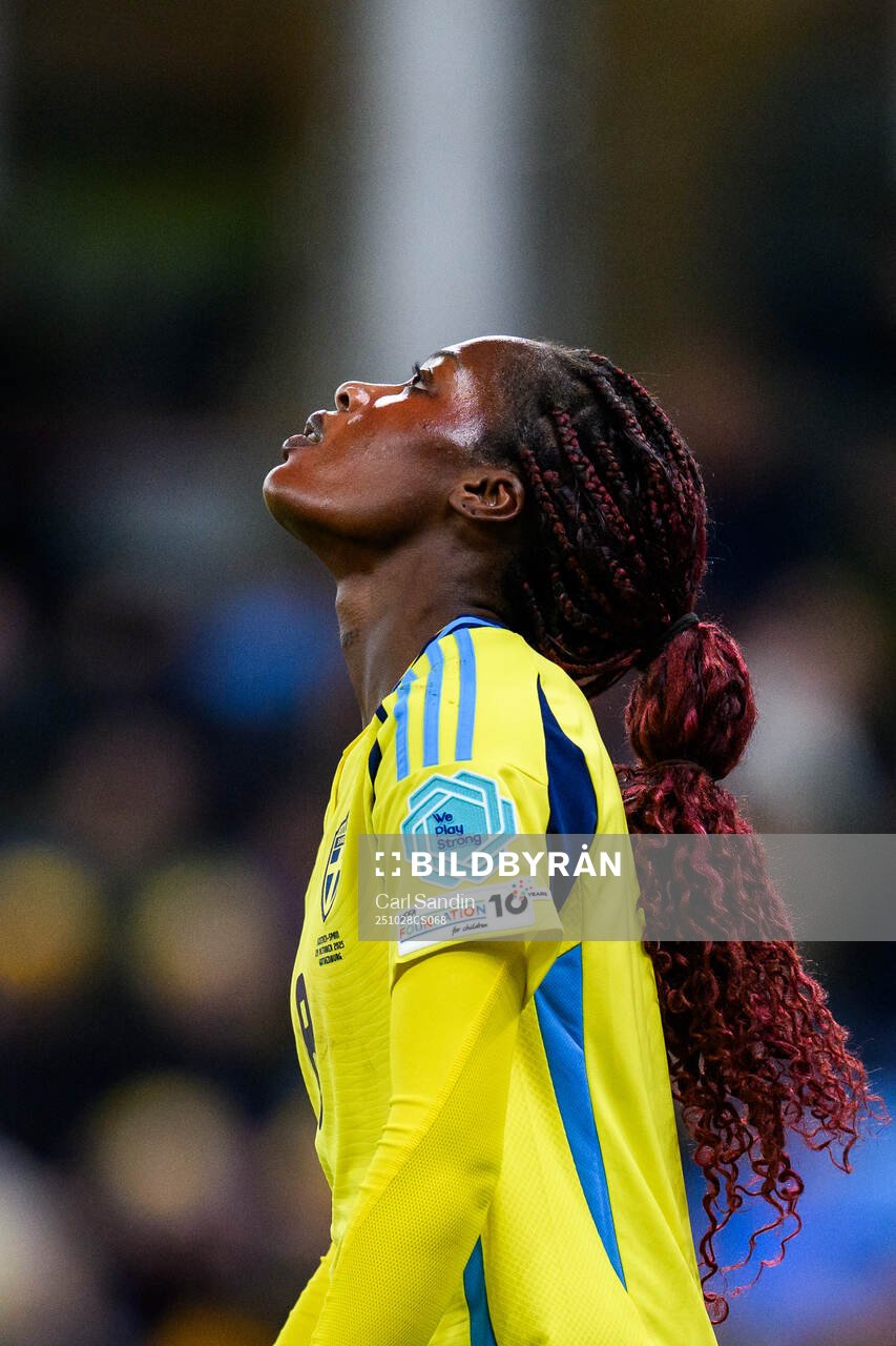 Evelyn Ijeh of Sweden looks dejected