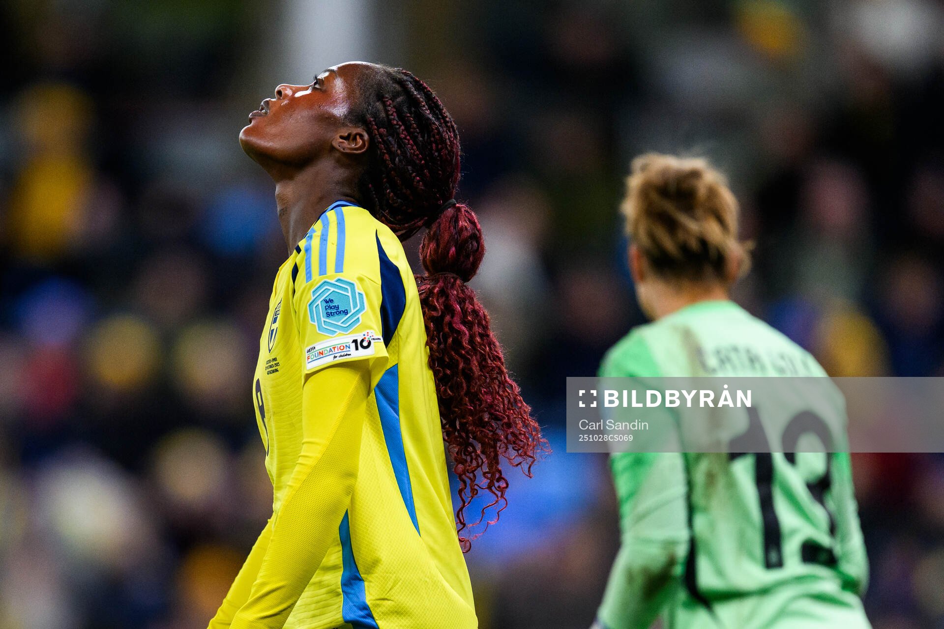 Evelyn Ijeh of Sweden looks dejected