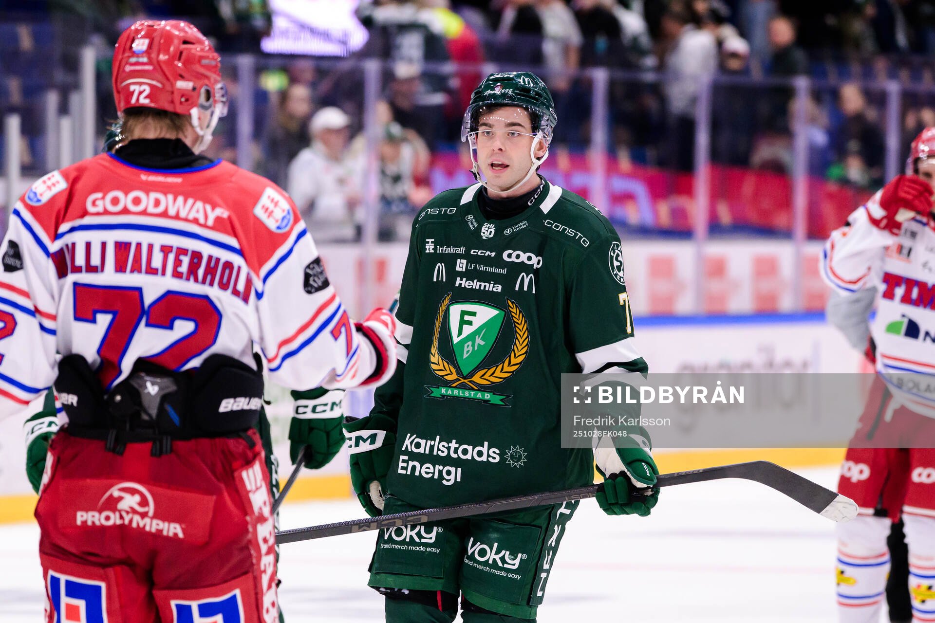 Timrås Erik Walli Walterholm och Färjestads Viktor Lodin