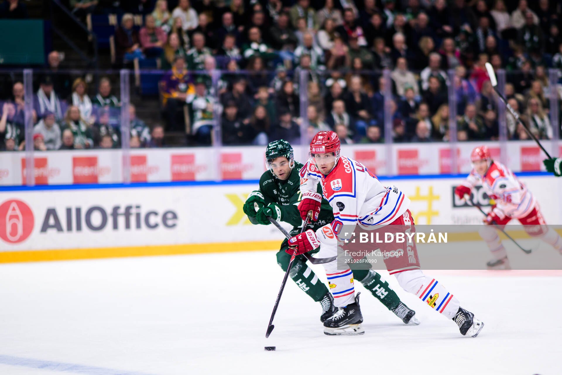 Färjestads Viktor Lodin och Timrås David Lilja