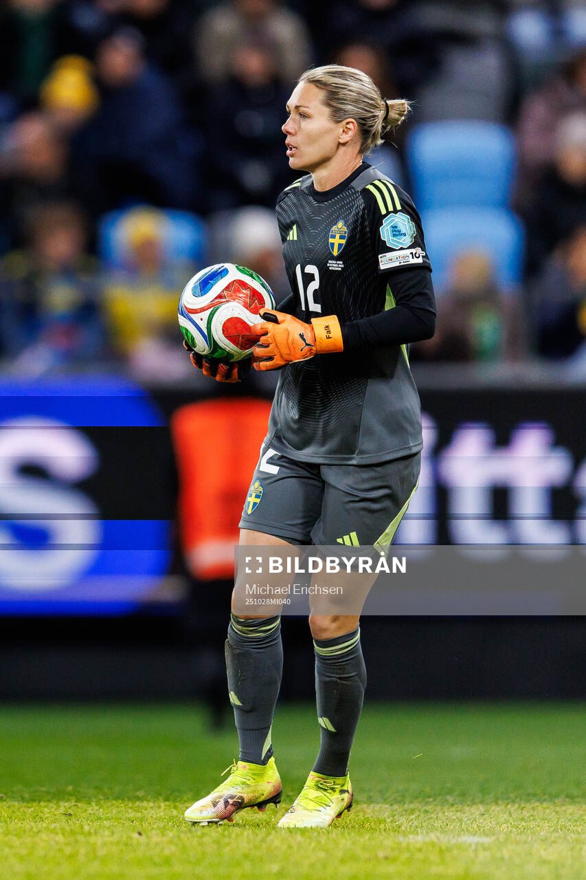 goalkeeper Jennifer Falk of Sweden