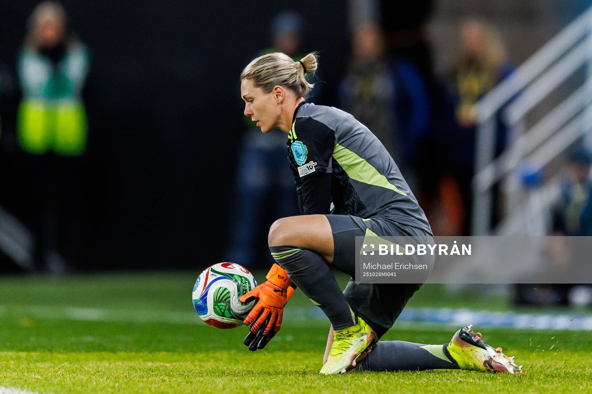 goalkeeper Jennifer Falk of Sweden