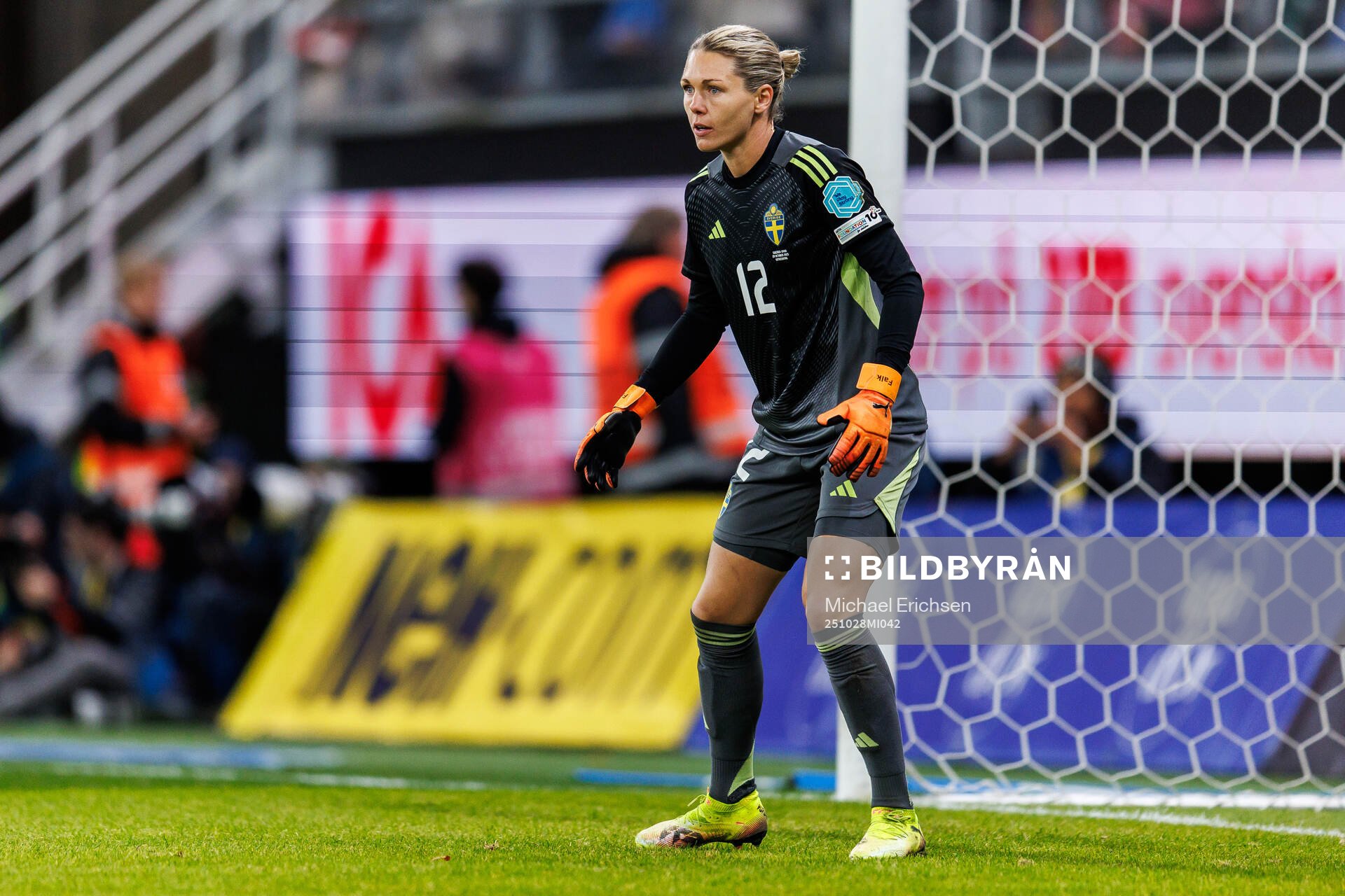 goalkeeper Jennifer Falk of Sweden