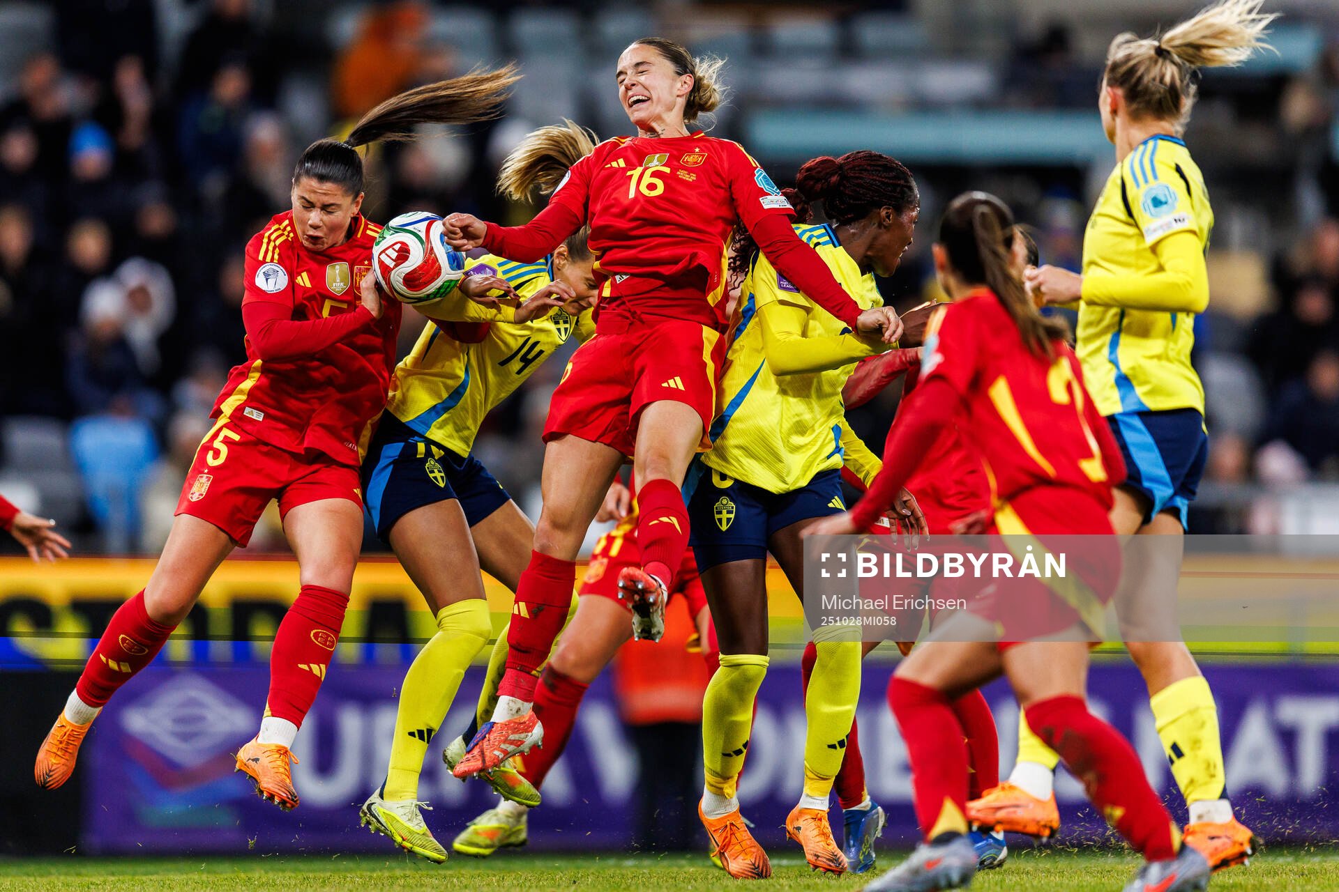 Nathalie Björn of Sweden against Maria Mendez and Maria