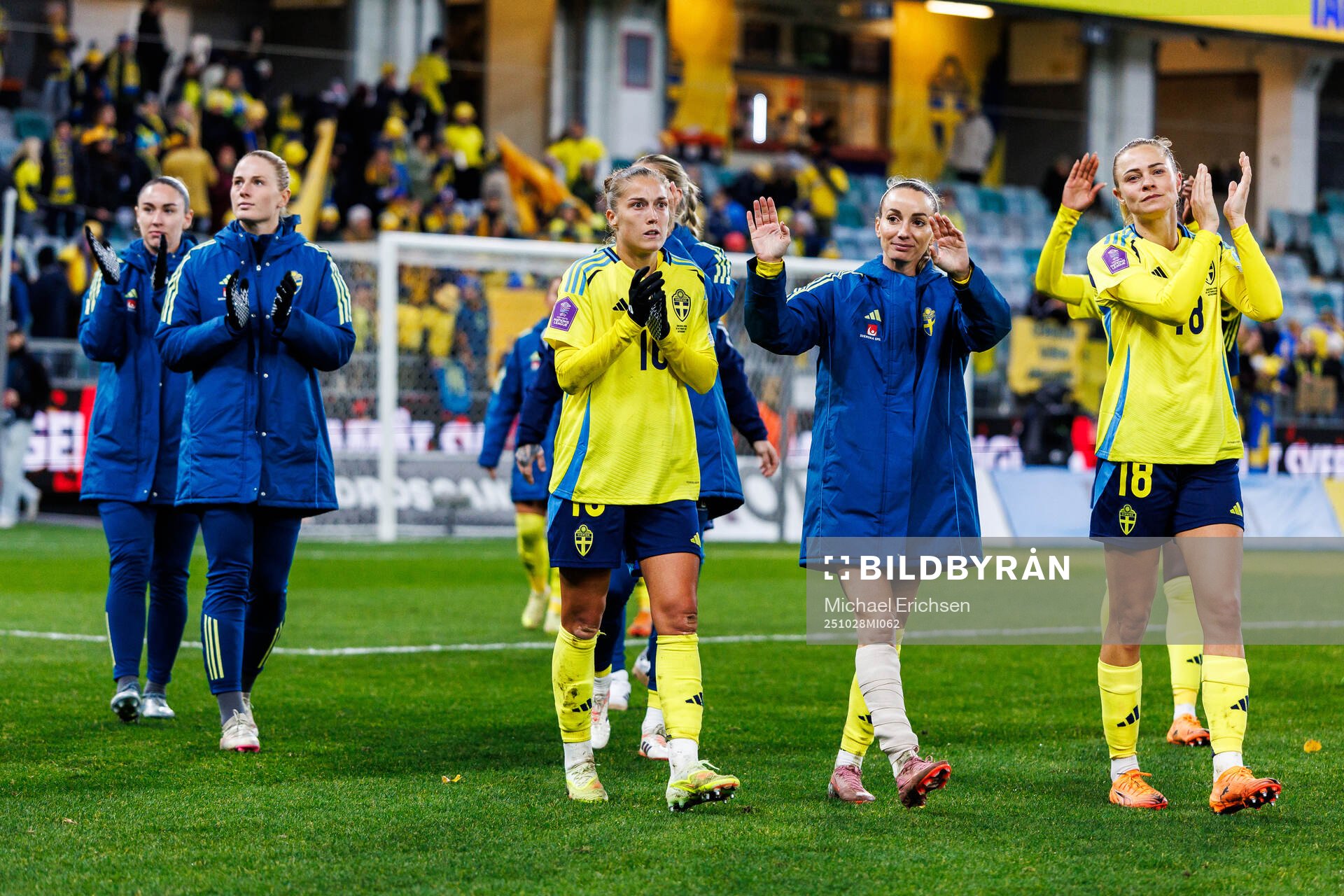 Filippa Angeldahl, Kosovare Asllani and Fridolina Rolfö of