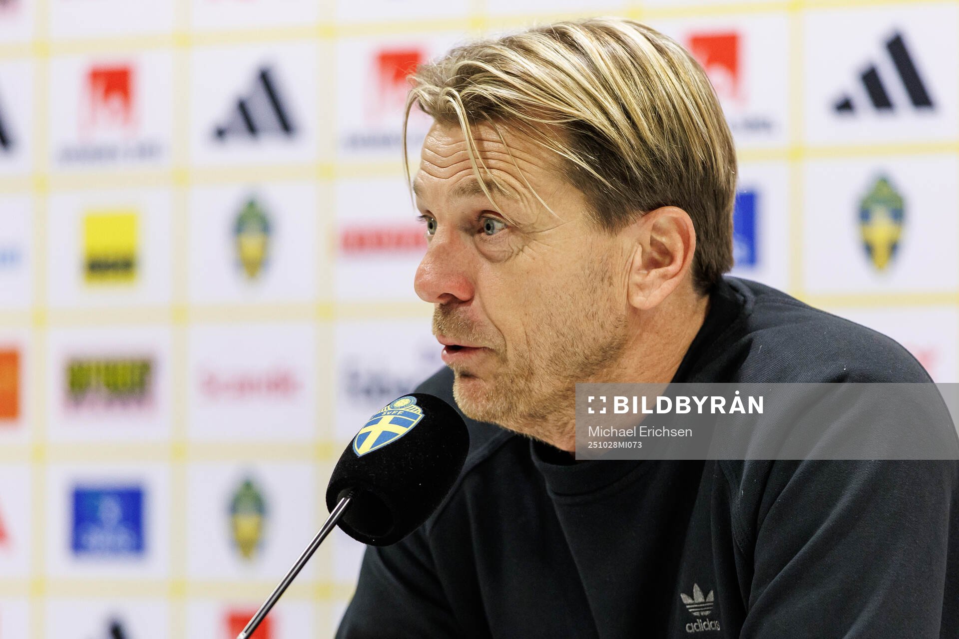 Head coach Tony Gustavsson of Sweden at a press conference