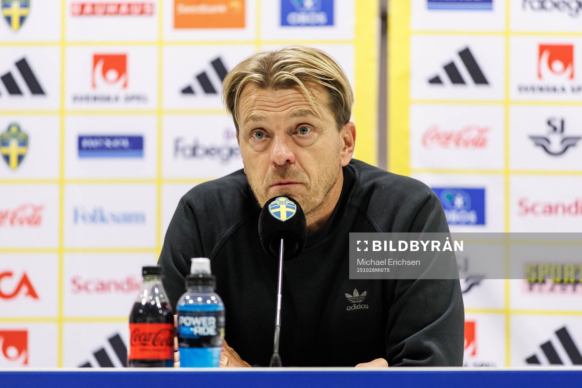 Head coach Tony Gustavsson of Sweden at a press conference