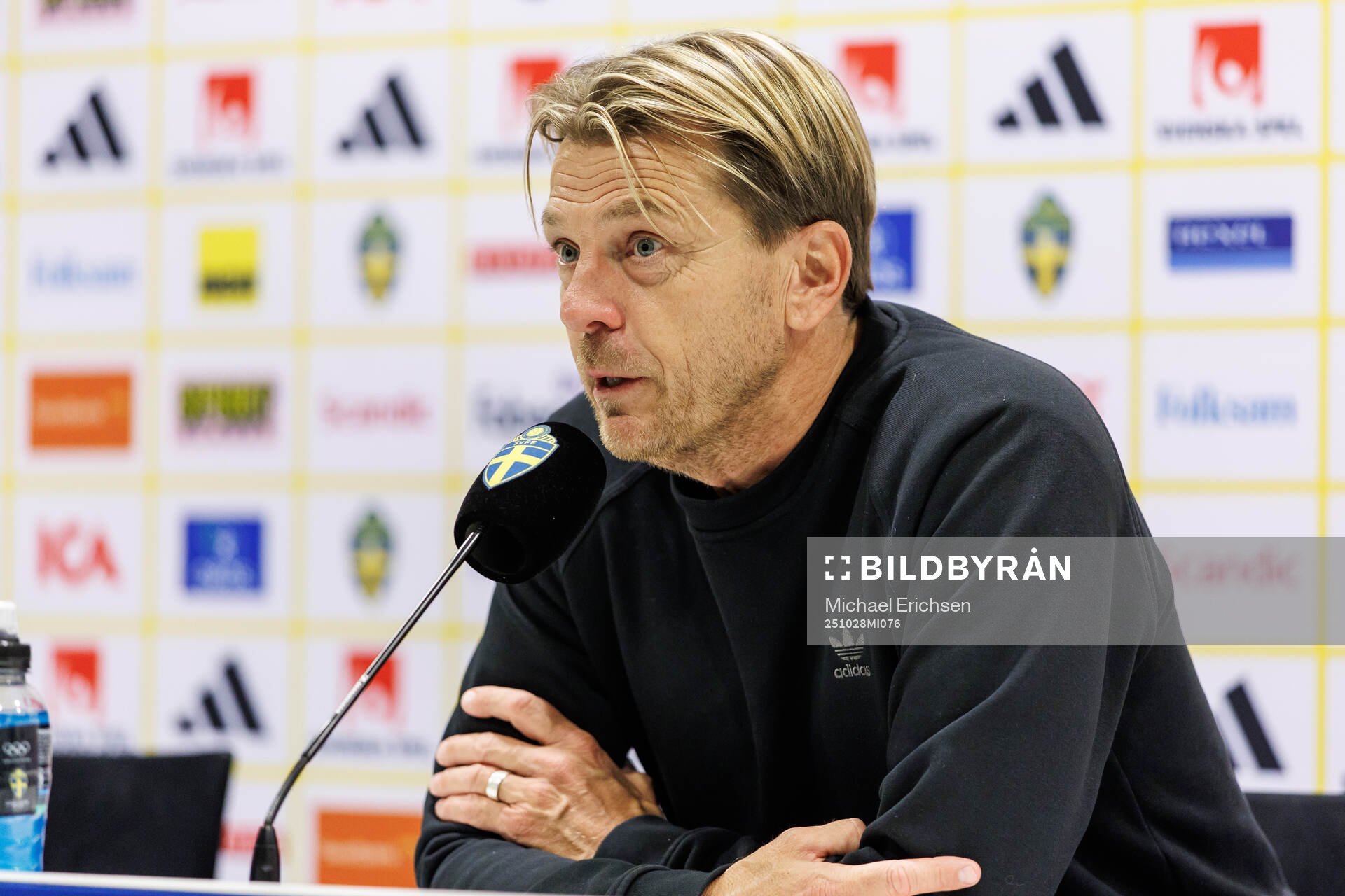 Head coach Tony Gustavsson of Sweden at a press conference