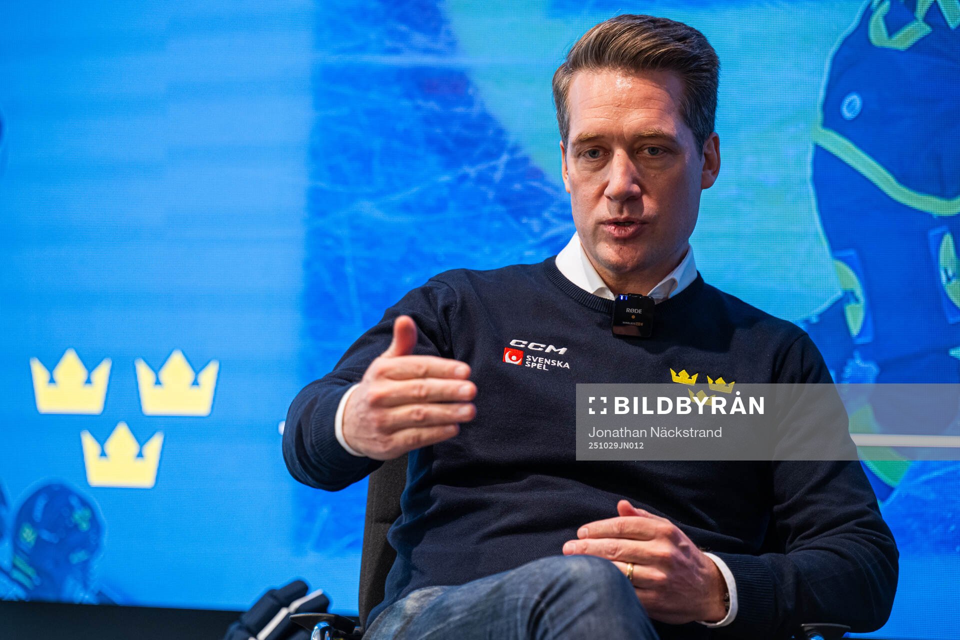 Tre Kronor herrs förbundskapten Sam Hallam